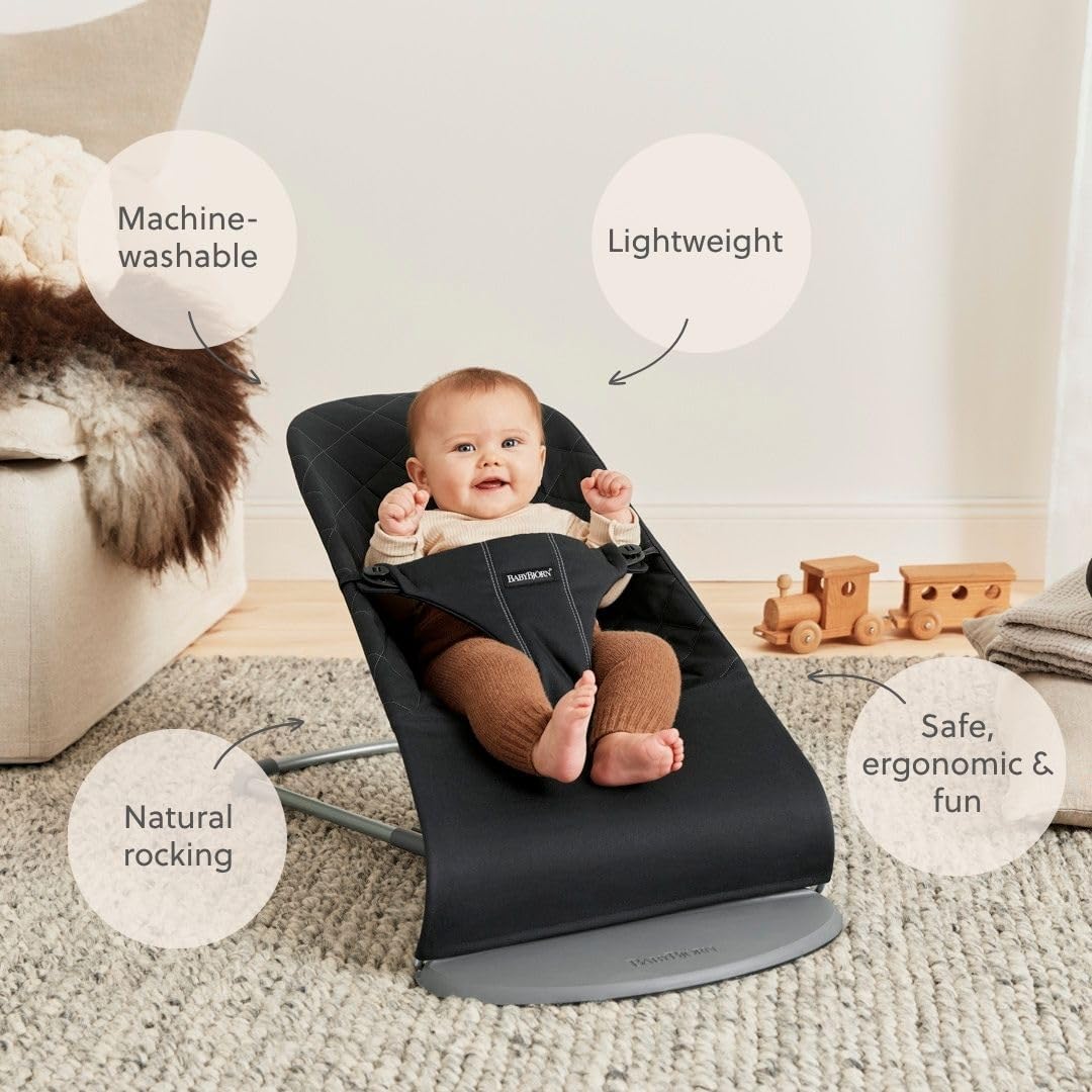 BabyBjörn Hamaca Bliss, Tejido, Acolchado clásico, Negro - vista 3