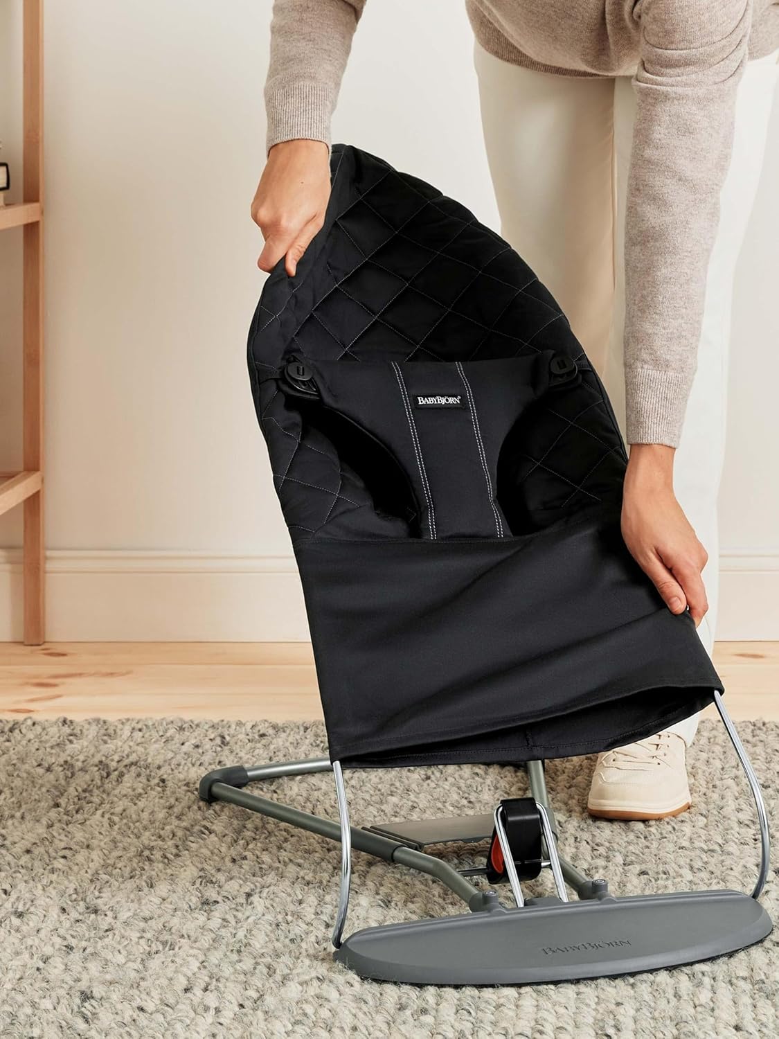 BabyBjörn Hamaca Bliss, Tejido, Acolchado clásico, Negro - imagen 9