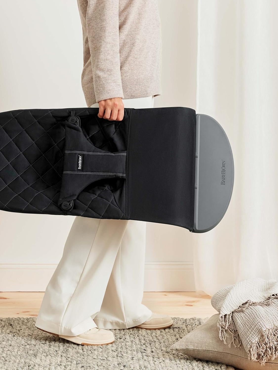 BabyBjörn Hamaca Bliss, Tejido, Acolchado clásico, Negro - detalle del producto