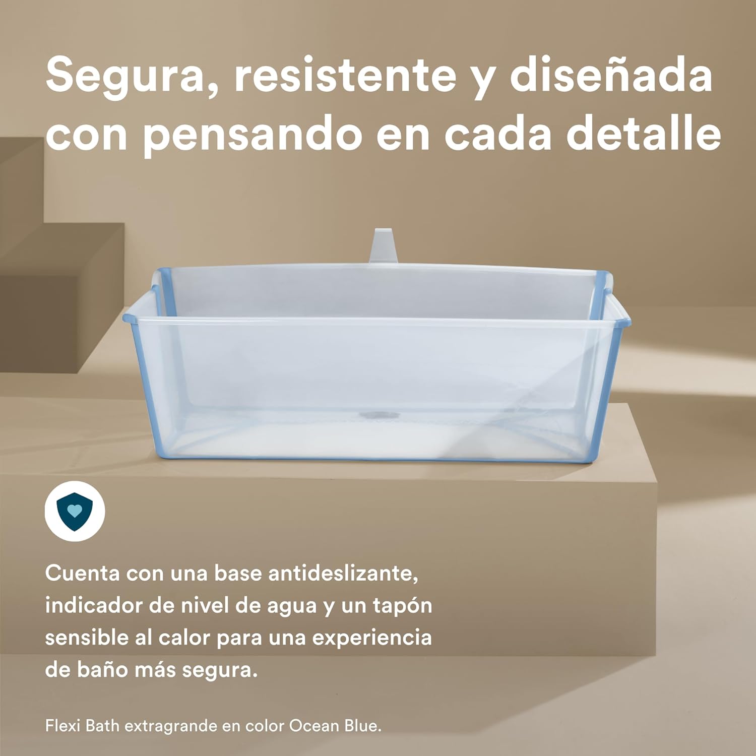 Bañera Stokke Flexi Bath Extra Grande, Verde Transparente - Bañera plegable para bebé - Ligera, duradera y fácil de guardar -