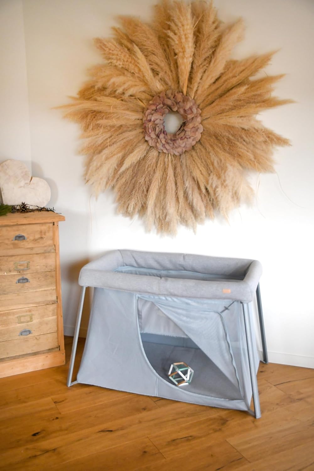 Detalle de BÉABA, Cama Paraguas 3 en 1, Cuna Bebé, Cama Elevadora, Parque Infantil, Evolutiva, Ligera 6,8 kg, Plegable, Compa