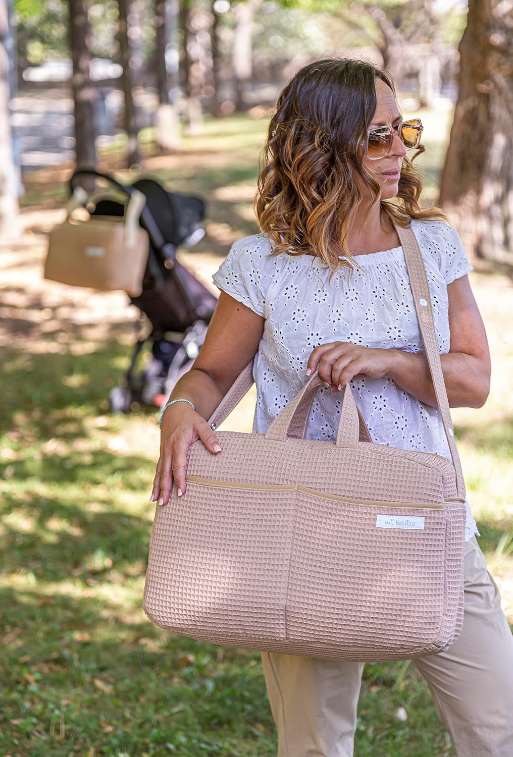 Bolso de maternidad Crossbody para carrito de bebé y para hospital. Bolsa organizadora práctica y elegante de gran capacidad.