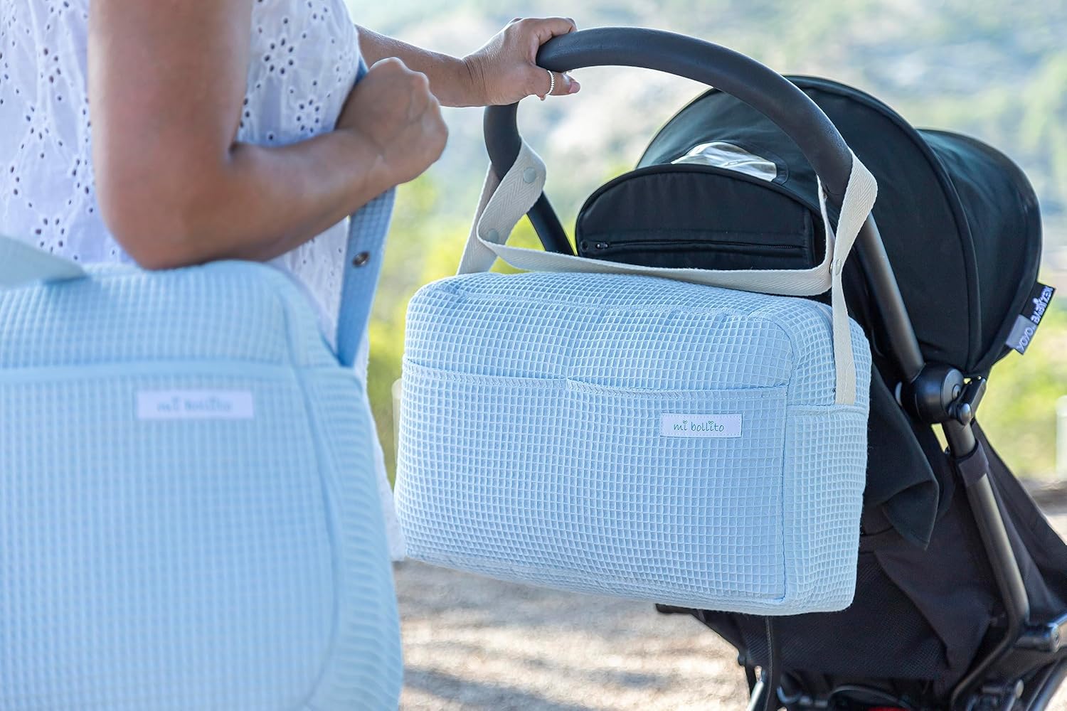 Bolso para carrito de bebé. Bolsa organizadora práctica, elegante y multifuncional de gran capacidad. Producto fabricado en E
