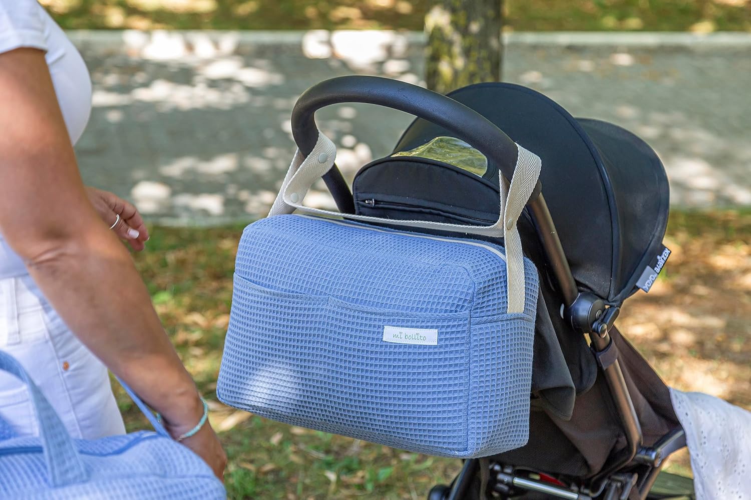 Bolso para carrito de bebé. Bolsa organizadora práctica, elegante y multifuncional de gran capacidad. Producto fabricado en E