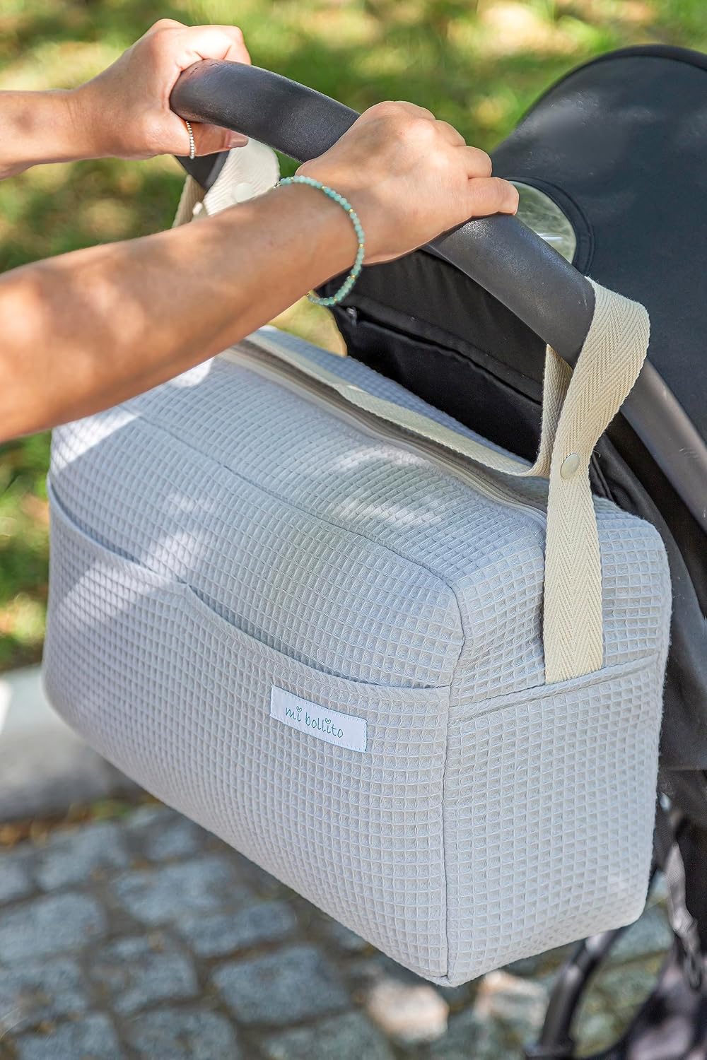 Bolso para Carrito de bebé. Bolsa organizadora práctica, Elegante y Multifuncional de Gran Capacidad. Producto Fabricado en E