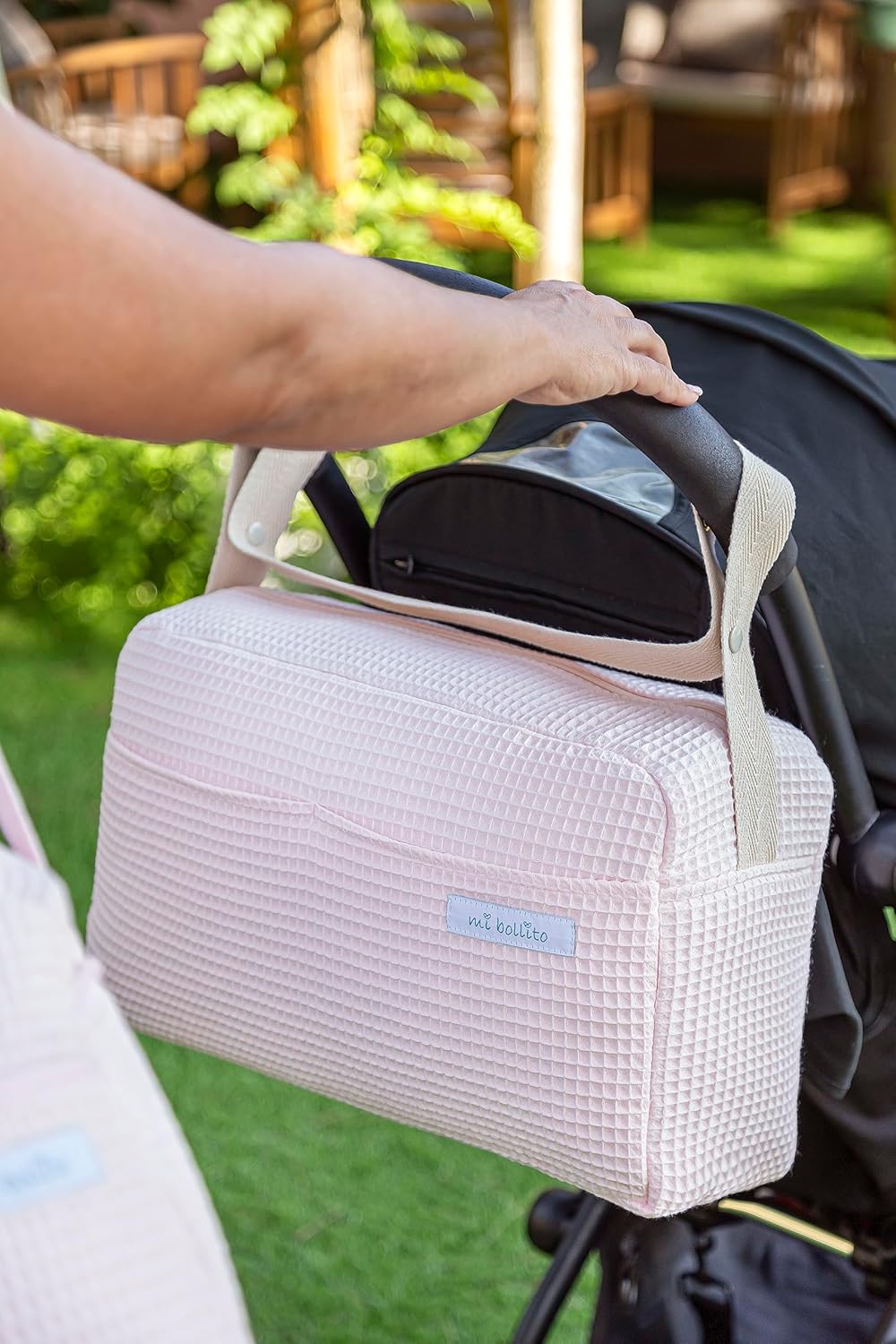 Bolso para carrito de bebé. Bolsa organizadora práctica, elegante y multifuncional de gran capacidad. Producto fabricado en E