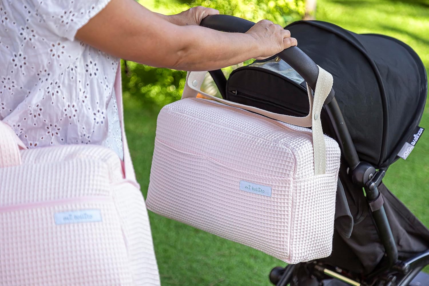 Bolso para carrito de bebé. Bolsa organizadora práctica, elegante y multifuncional de gran capacidad. Producto fabricado en E