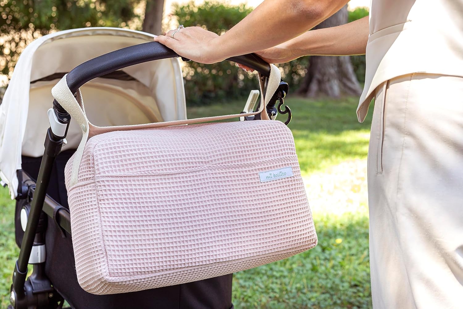 Bolso para carrito de bebé. Bolsa organizadora práctica, elegante y multifuncional de gran capacidad. Producto fabricado en E