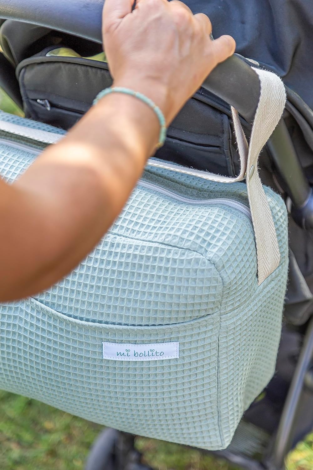 Bolso para carrito de bebé. Bolsa organizadora práctica, elegante y multifuncional de gran capacidad. Producto fabricado en E