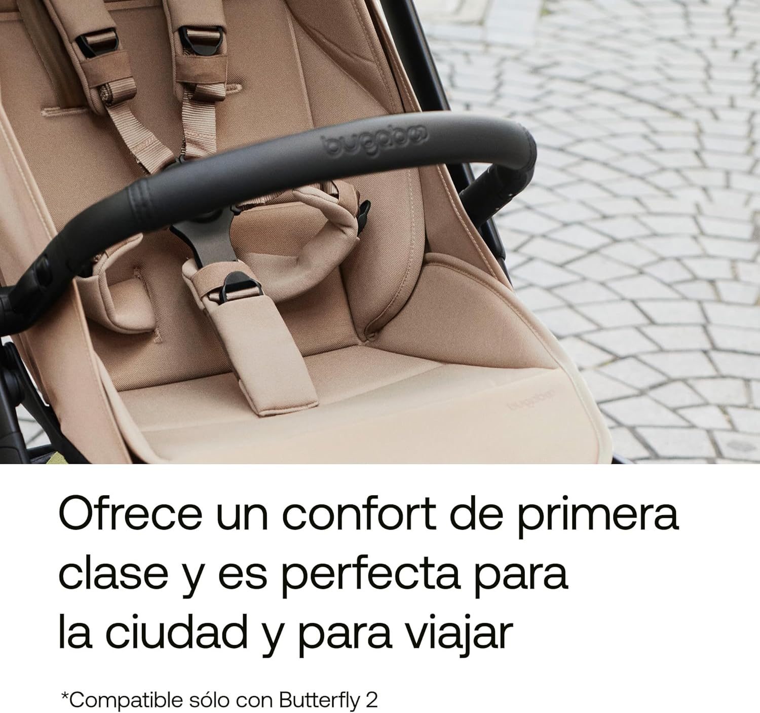 Bugaboo Butterfly 2 Barra de Seguridad Reposabrazos Seguro para Carrito de Bebé Butterfly 2, Ajustable, Fácil de Limpiar, Dis