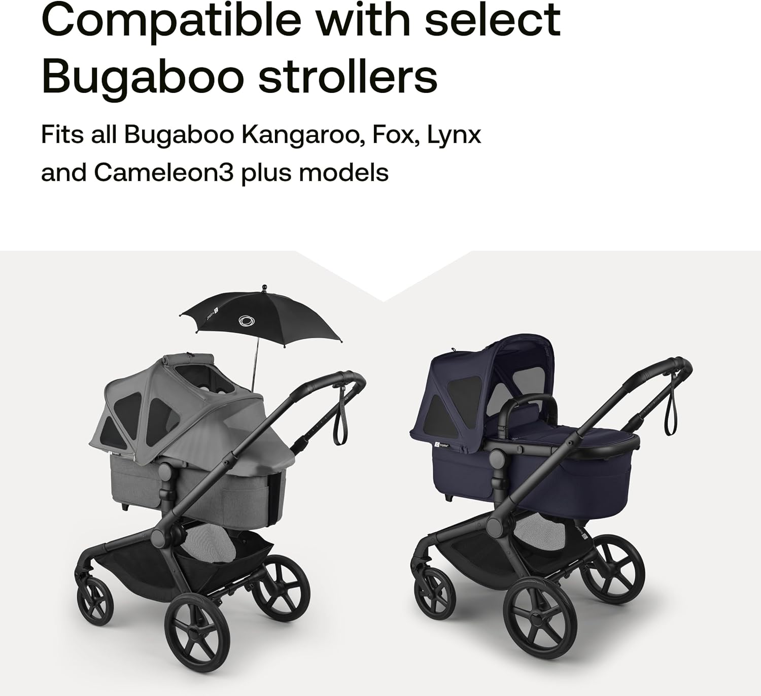 Bugaboo Capota ventilada Fox y Cameleon, extensible para una protección adicional y una protección solar óptima, repelente al