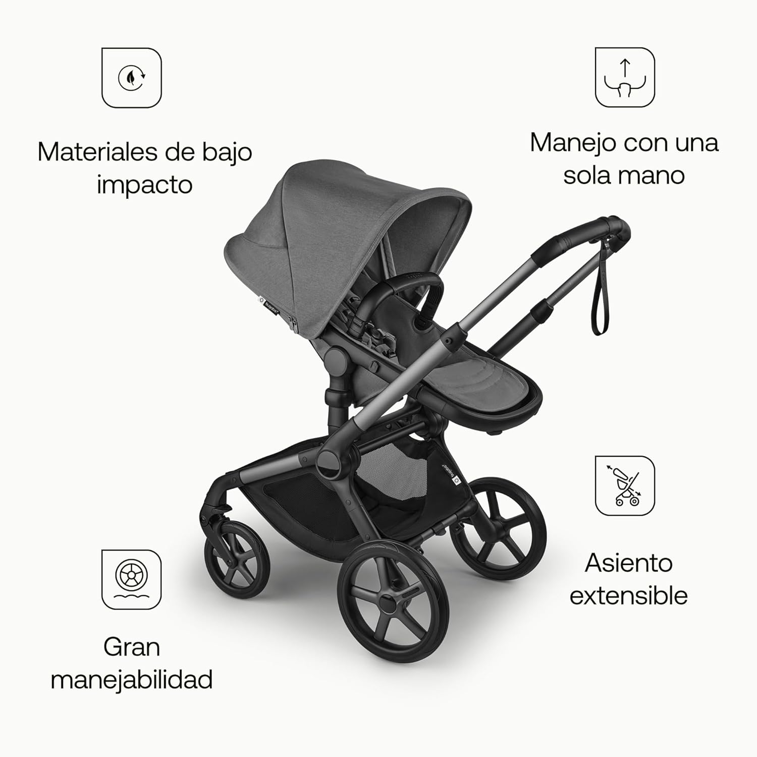 Bugaboo Fox 5 Renew Carrito Todoterreno, Cochecito de Bebé 2 en 1, Suspensión Total, Fácil Plegado, Capazo Espacioso, Asiento