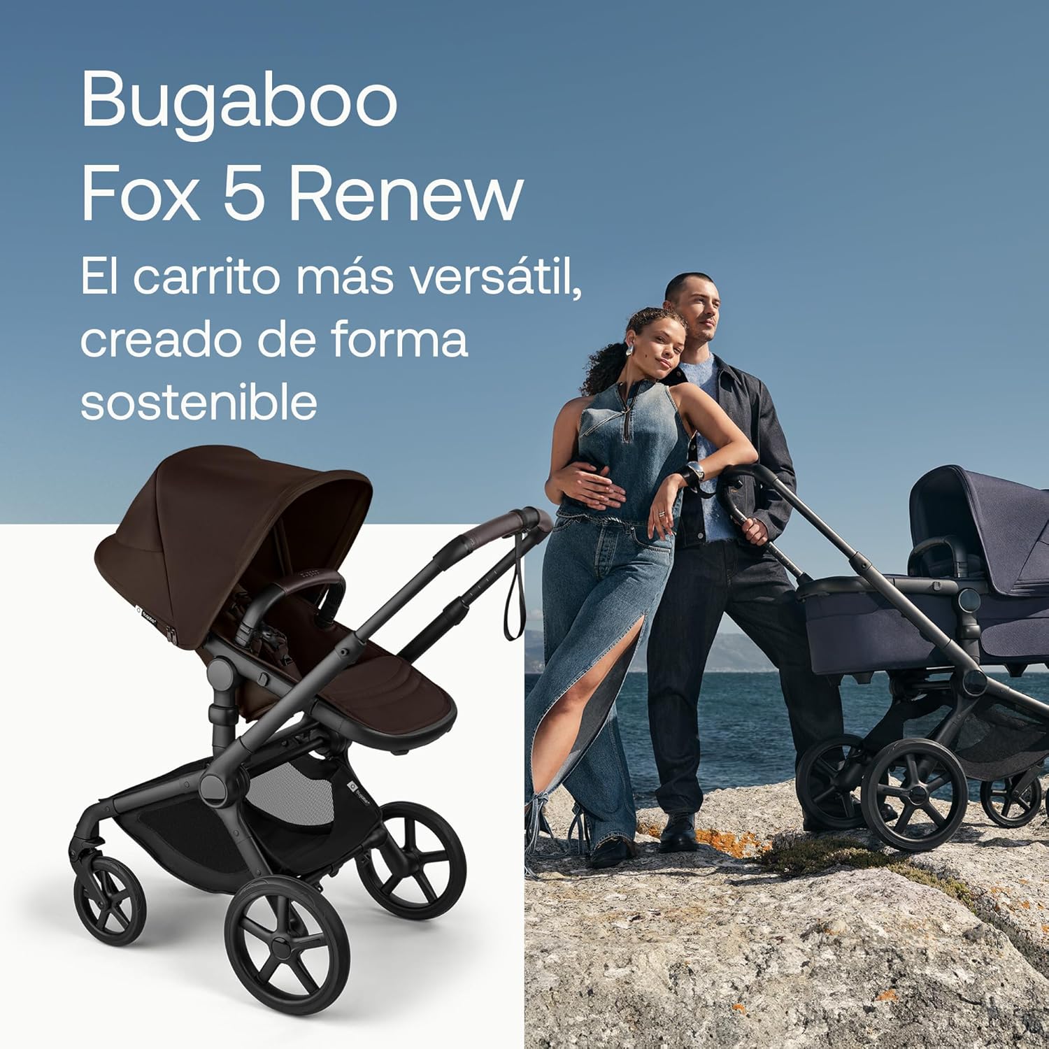 Bugaboo Fox 5 Renew Carrito Todoterreno, Cochecito de Bebé 2 en 1, Suspensión Total, Fácil Plegado, Capazo Espacioso, Asiento