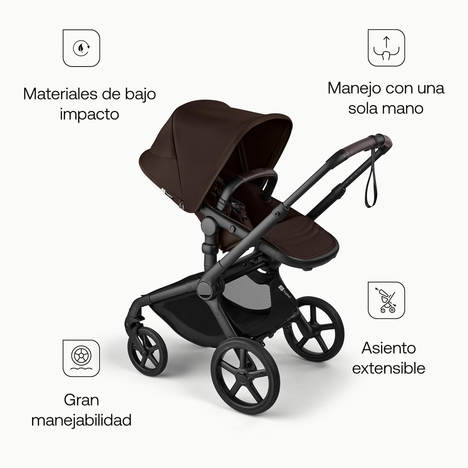 Bugaboo Fox 5 Renew Carrito Todoterreno, Cochecito de Bebé 2 en 1, Suspensión Total, Fácil Plegado, Capazo Espacioso, Asiento