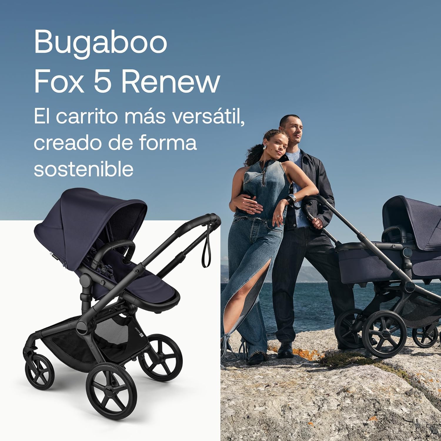 Bugaboo Fox 5 Renew Carrito Todoterreno, Cochecito de Bebé 2 en 1, Suspensión Total, Fácil Plegado, Capazo Espacioso, Asiento