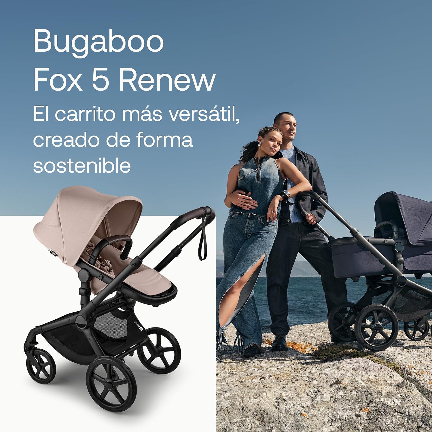 Bugaboo Fox 5 Renew Carrito Todoterreno, Cochecito de Bebé 2 en 1, Suspensión Total, Fácil Plegado, Capazo Espacioso, Asiento