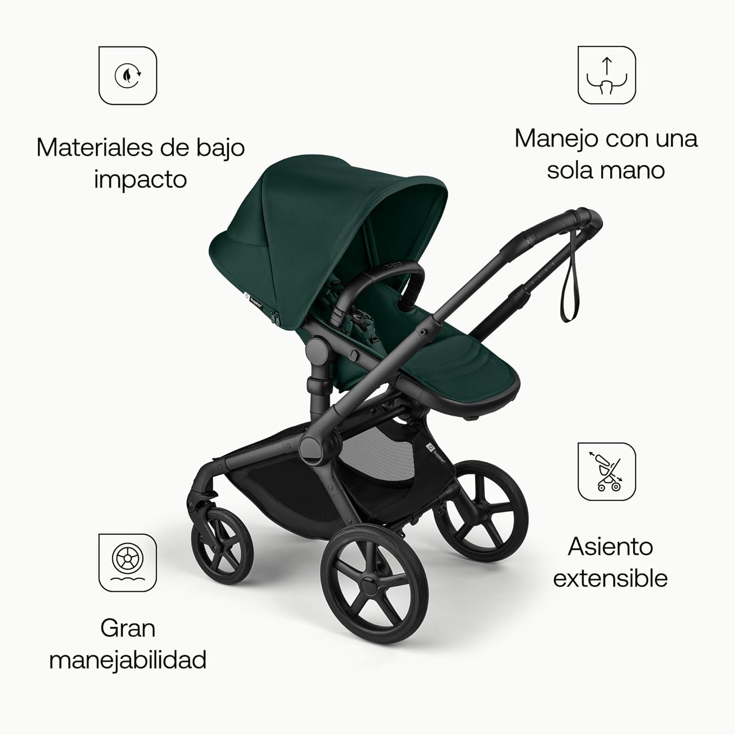 Bugaboo Fox 5 Renew Carrito Todoterreno, Cochecito de Bebé 2 en 1, Suspensión Total, Fácil Plegado, Capazo Espacioso, Asiento