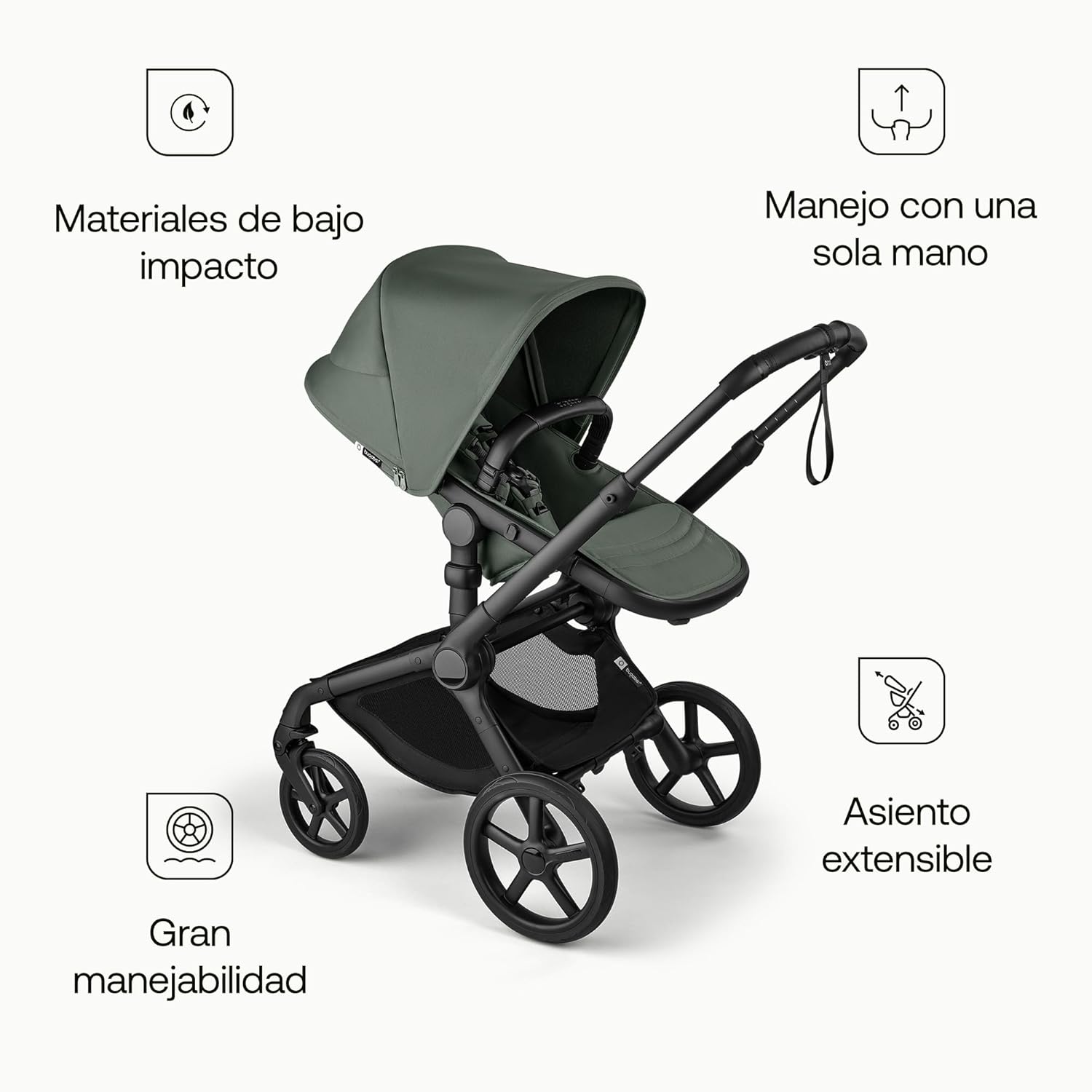 Bugaboo Fox 5 Renew Carrito Todoterreno, Cochecito de Bebé 2 en 1, Suspensión Total, Fácil Plegado, Capazo Espacioso, Asiento