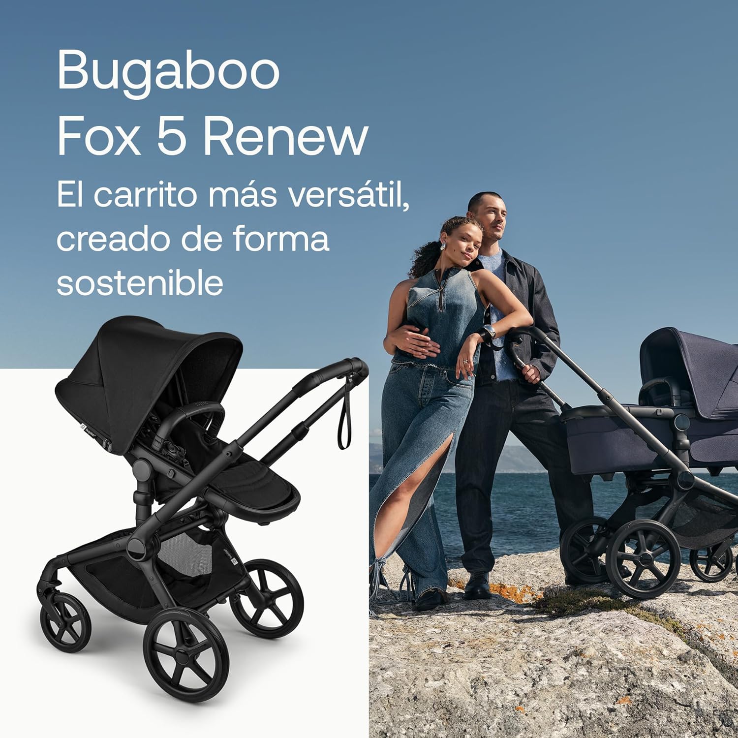 Bugaboo Fox 5 Renew Carrito Todoterreno, Cochecito de Bebé 2 en 1, Suspensión Total, Fácil Plegado, Capazo Espacioso, Asiento
