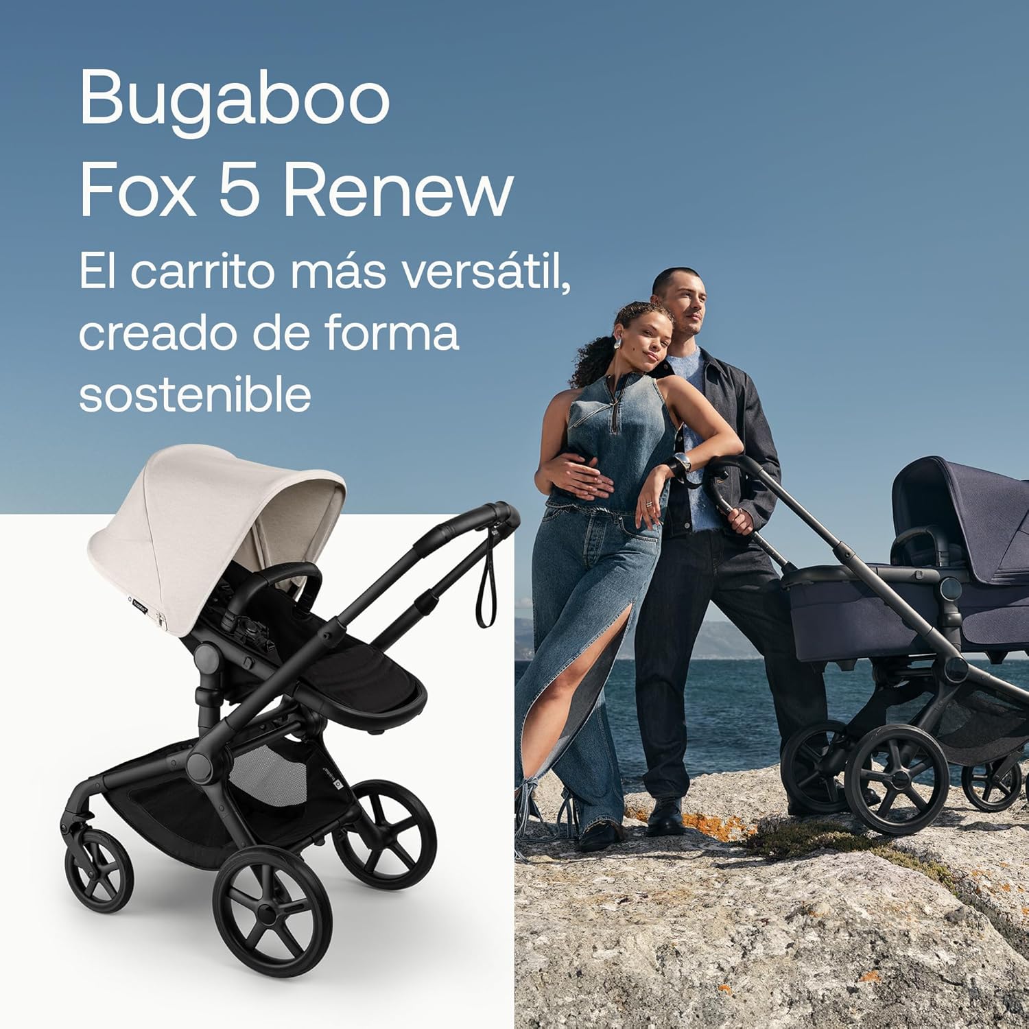 Bugaboo Fox 5 Renew Carrito Todoterreno, Cochecito de Bebé 2 en 1, Suspensión Total, Fácil Plegado, Capazo Espacioso, Asiento