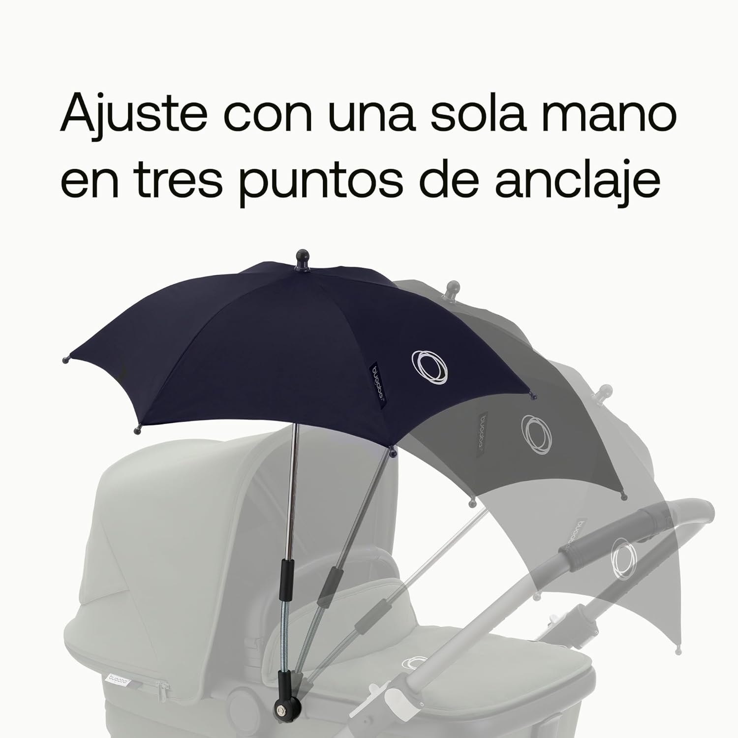 Bugaboo Sombrilla+, Compatible con todos los carritos Bugaboo, Tejido de protección solar UPF 50+ para una protección solar ó