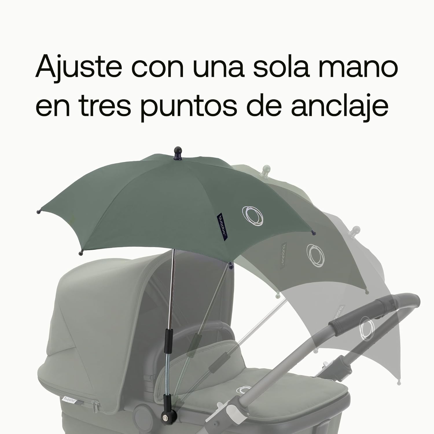 Bugaboo Sombrilla+, Compatible con todos los carritos Bugaboo, Tejido de protección solar UPF 50+ para una protección solar ó