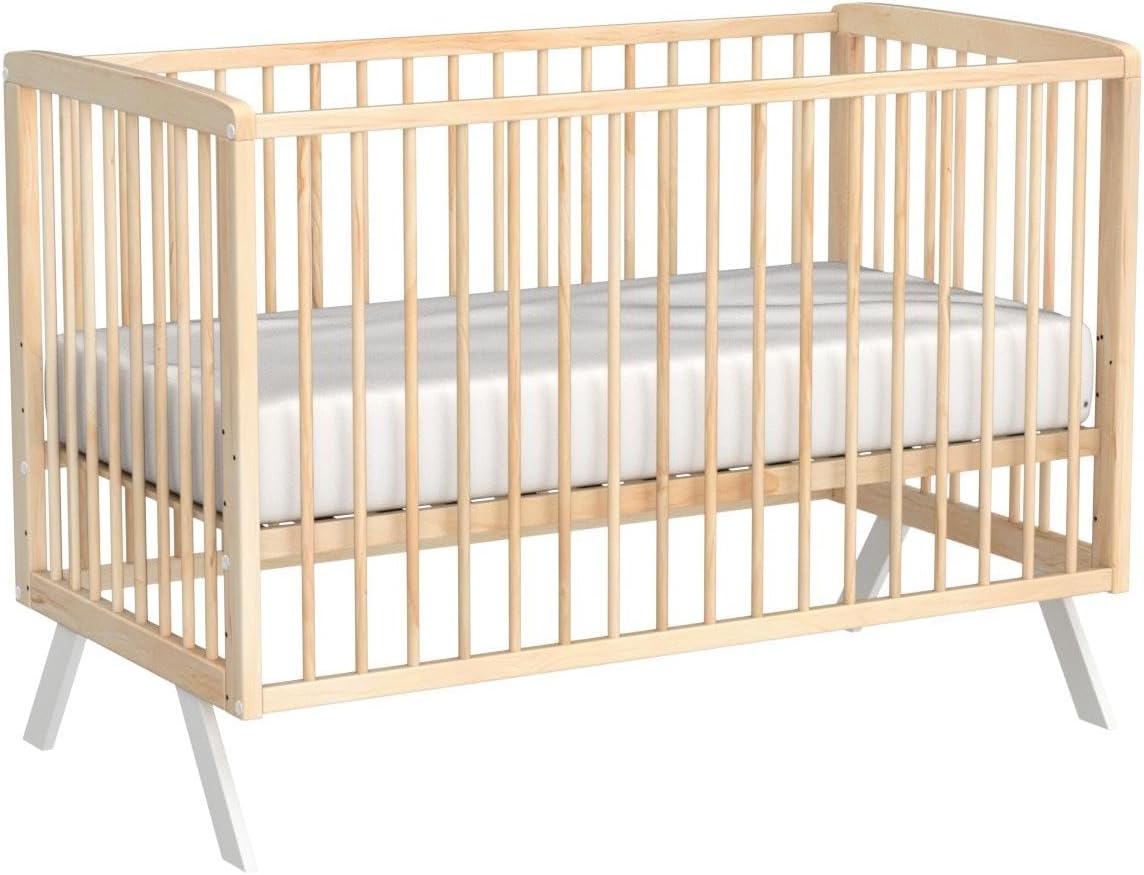 Cuna Colecho de Bebé Koala Estilo Nórdico Natural 120x60 cm, de Madera de Haya, con Kit Colecho Incluido CoolDreams - imagen