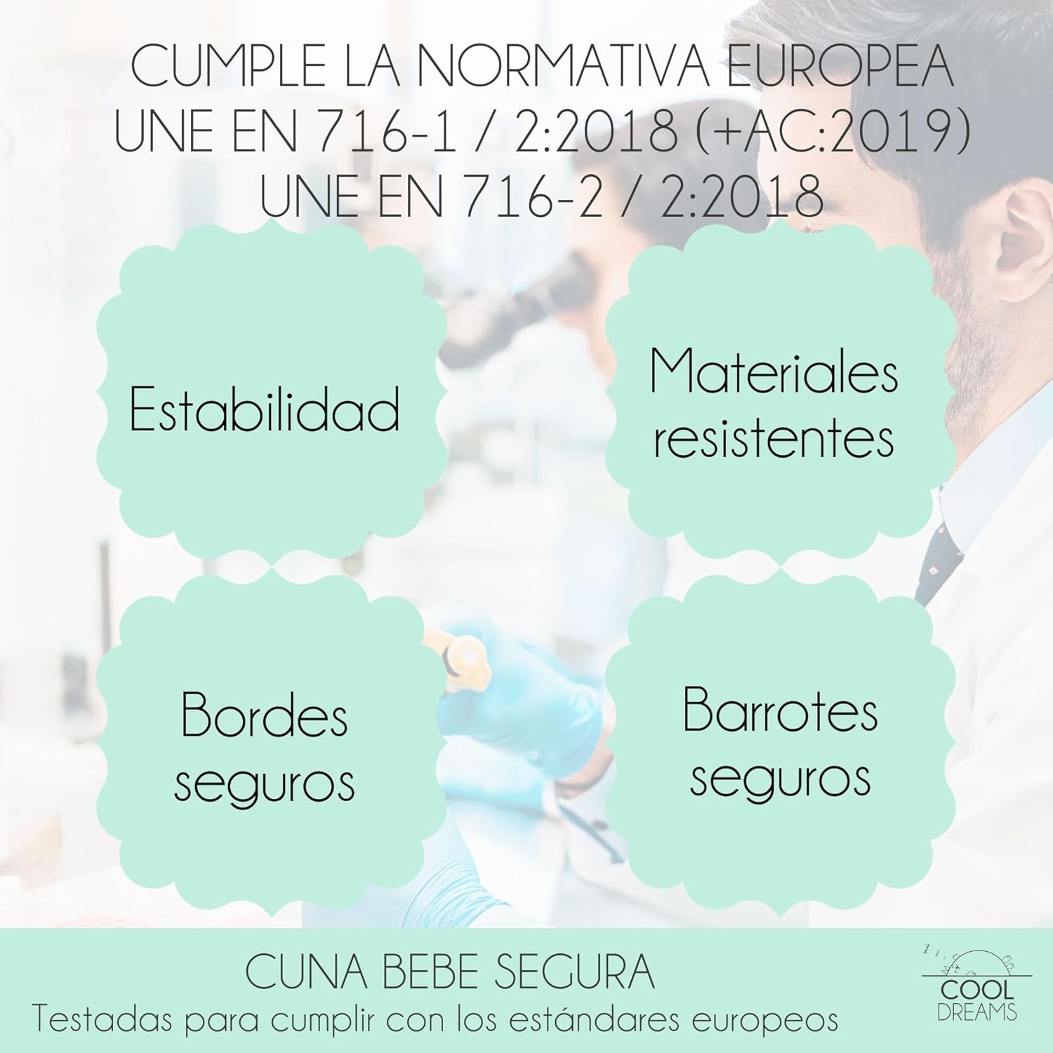 Cuna de Bebé Laponia Estilo Nórdico Natural 120x60 cm, de Madera de Haya, con 3 Alturas de Somier y 4 Ruedas con Freno CoolDr