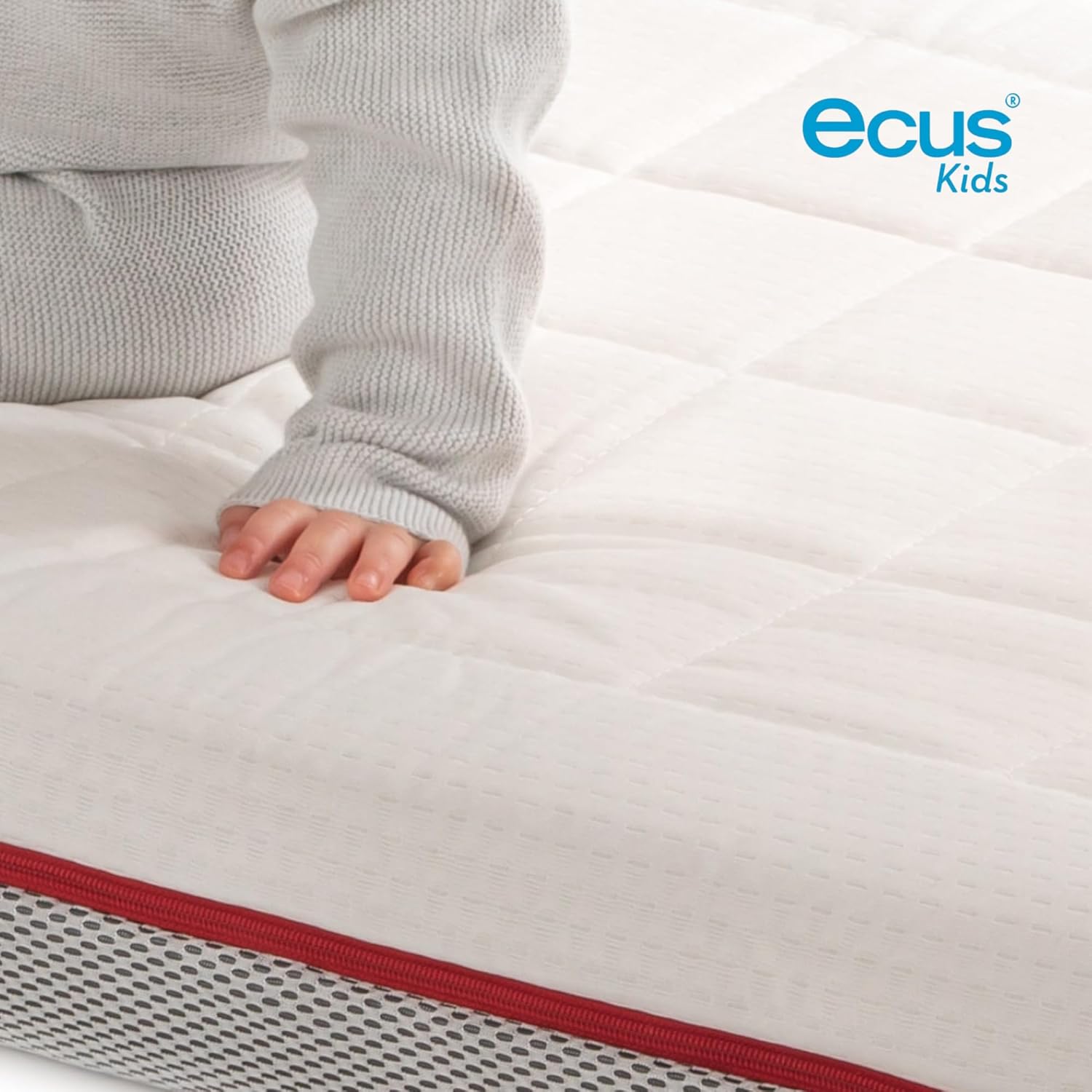 Ecus Kids, Colchón Cuna Pigü 120x60 cm, Antiplagiocefalia, Tejido Airsoft 3D, Hipoalergénico, Transpirable, Altura 12 cm, Col