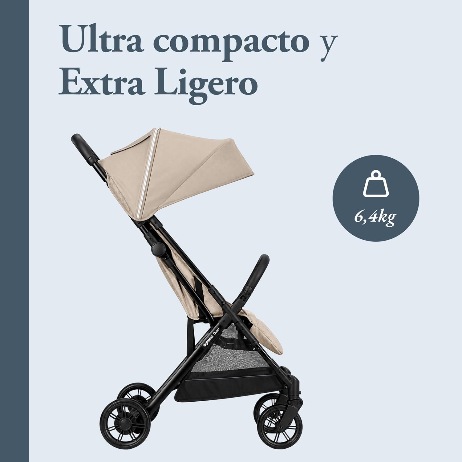 Inglesina Silla de Paseo ligera Quid², hasta 22 kg, Compacta y Ligera, Ideal para Avión, Alpaca Beige - imagen 5