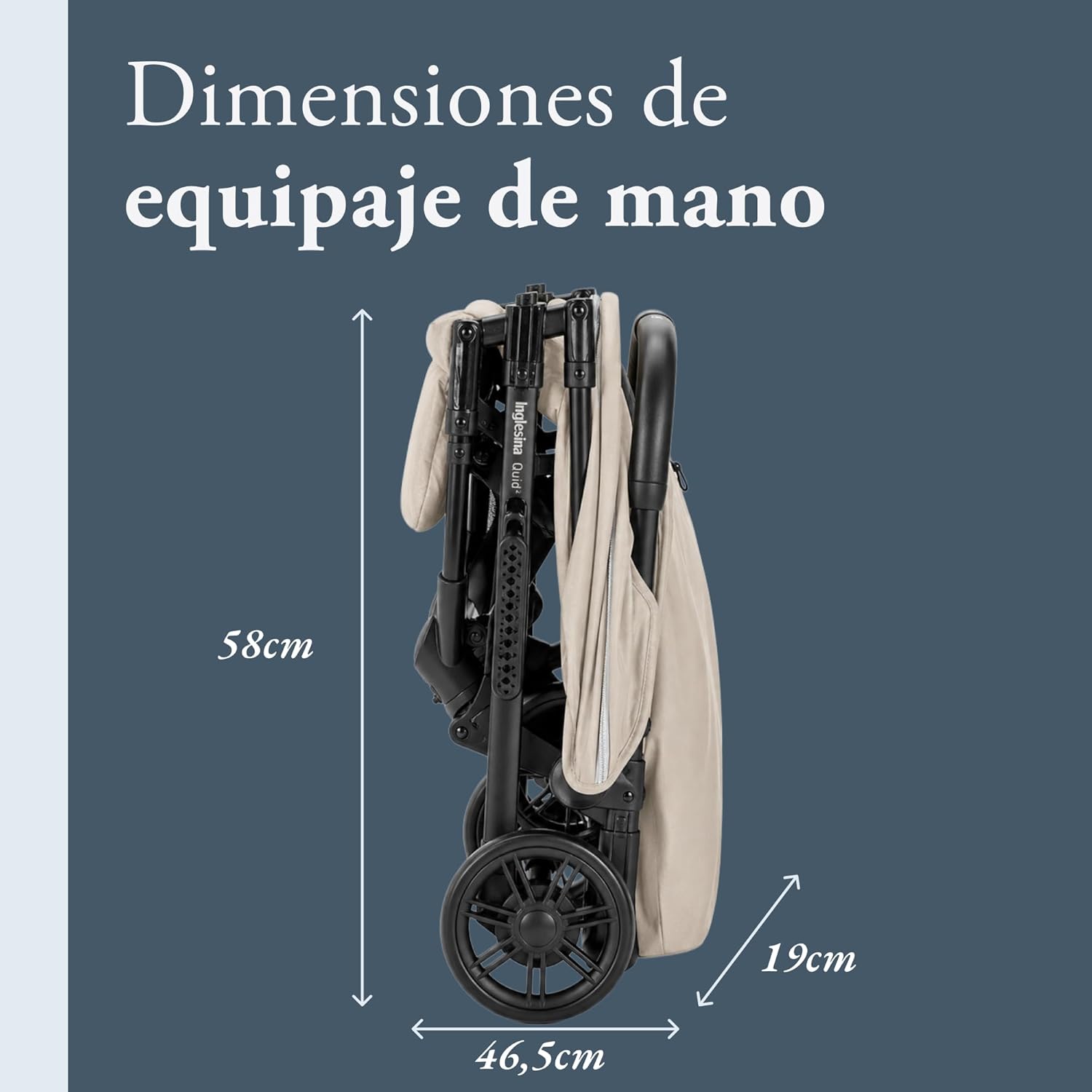Inglesina Silla de Paseo ligera Quid², hasta 22 kg, Compacta y Ligera, Ideal para Avión, Alpaca Beige - detalle del producto