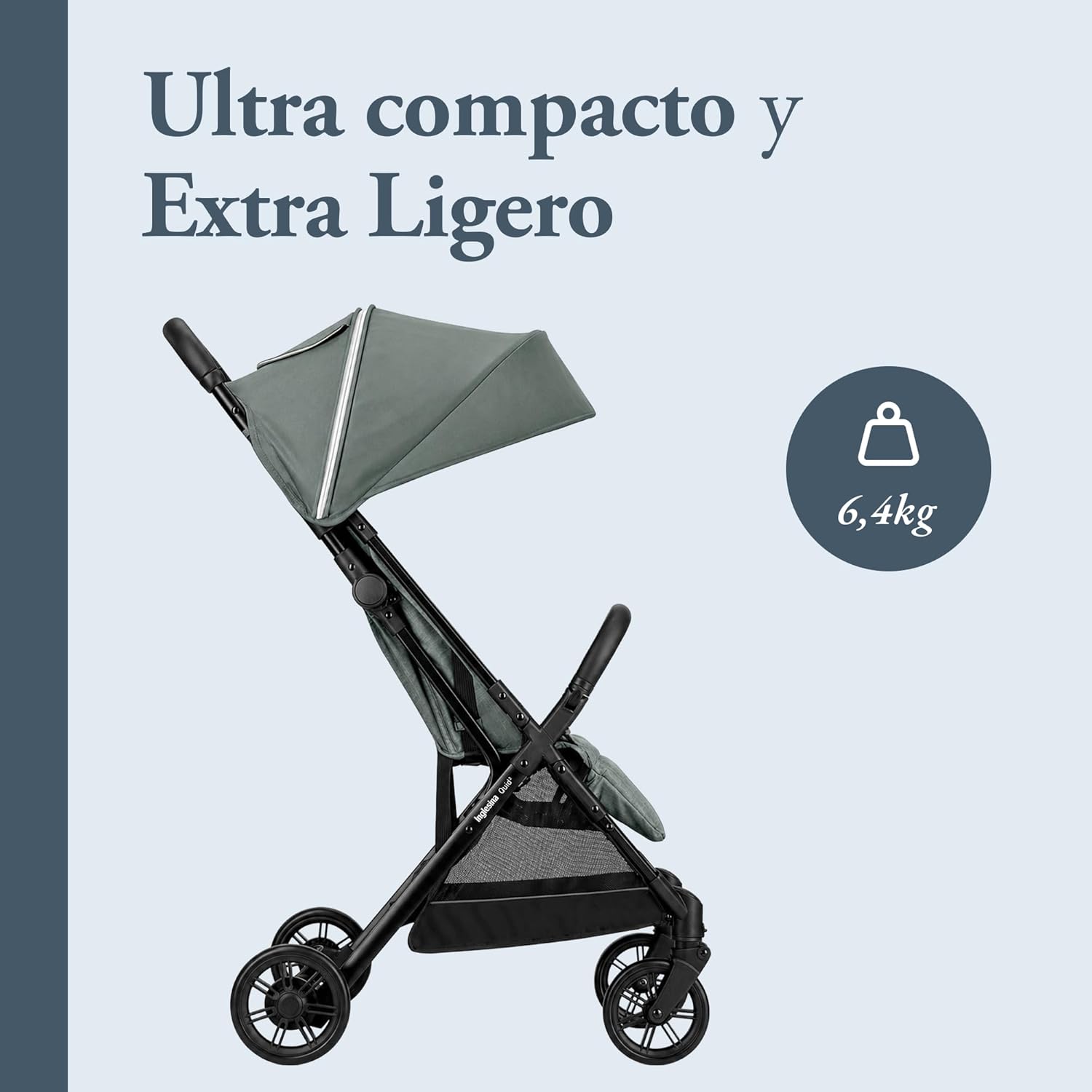 Inglesina Silla de Paseo ligera Quid², hasta 22 kg, Compacta y Ligera, Ideal para Avión, Elephant Grey - imagen 5