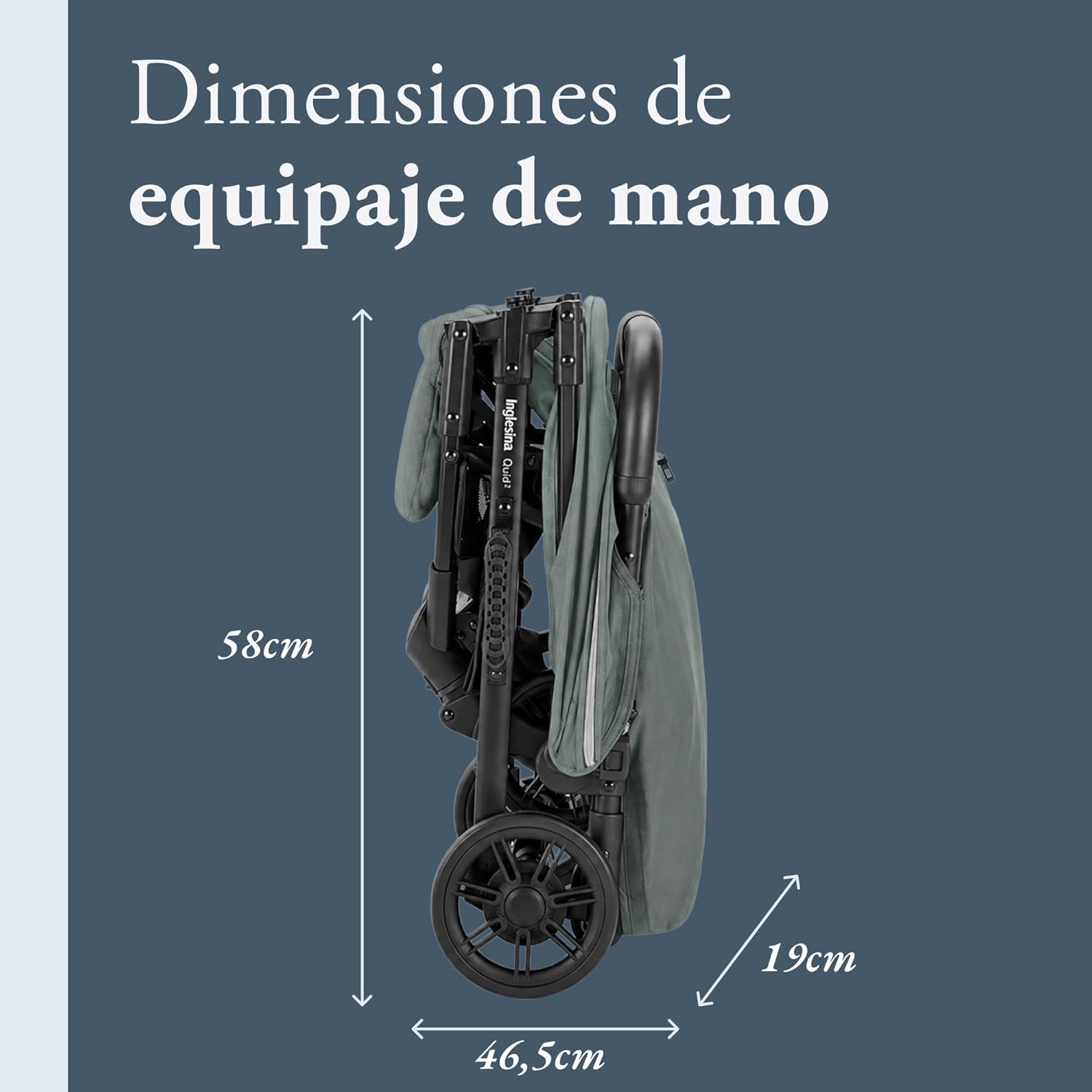 Inglesina Silla de Paseo ligera Quid², hasta 22 kg, Compacta y Ligera, Ideal para Avión, Elephant Grey - detalle del producto