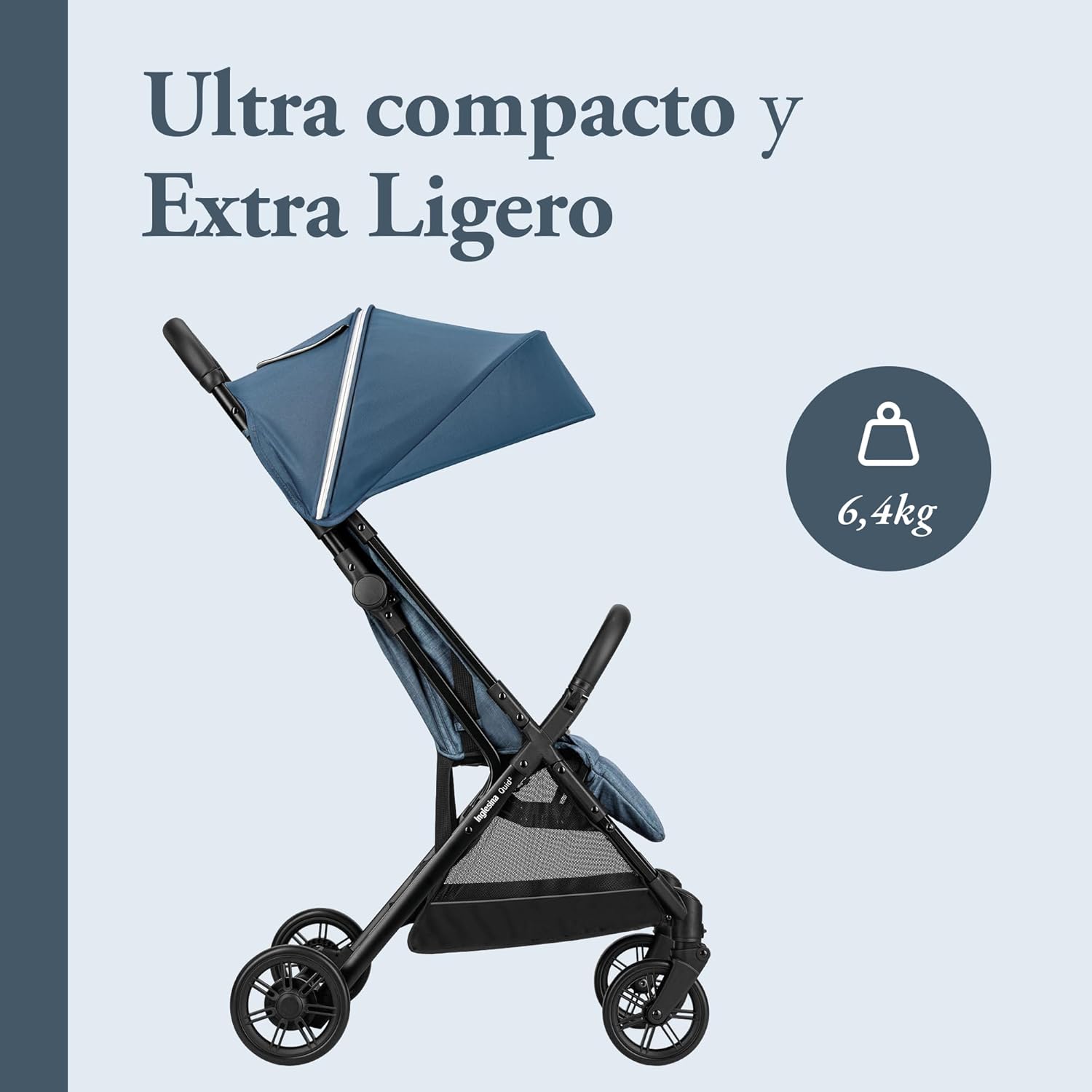 Inglesina Silla de Paseo ligera Quid², hasta 22 kg, Compacta y Ligera, Ideal para Avión, Manta Blue - característica 4