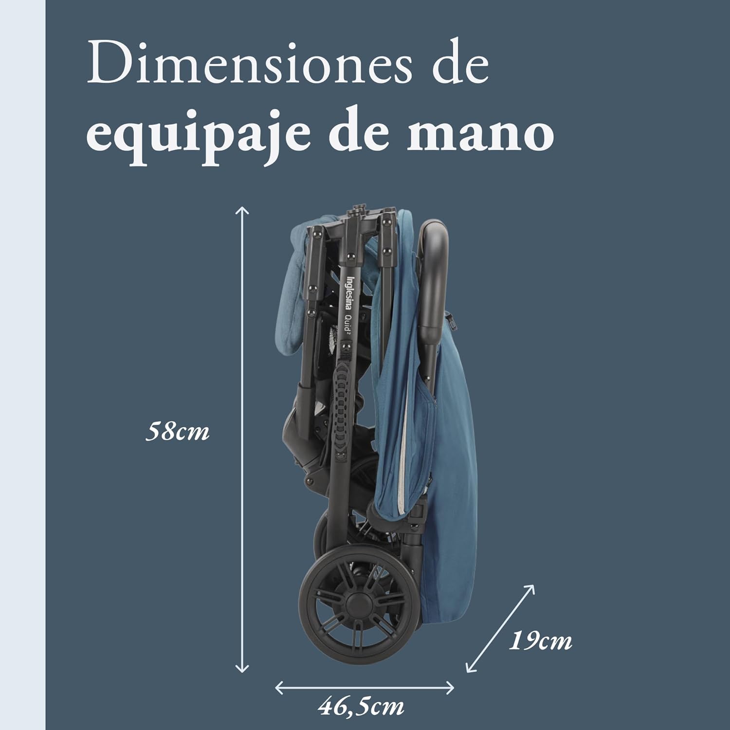 Inglesina Silla de Paseo ligera Quid², hasta 22 kg, Compacta y Ligera, Ideal para Avión, Manta Blue - imagen 5