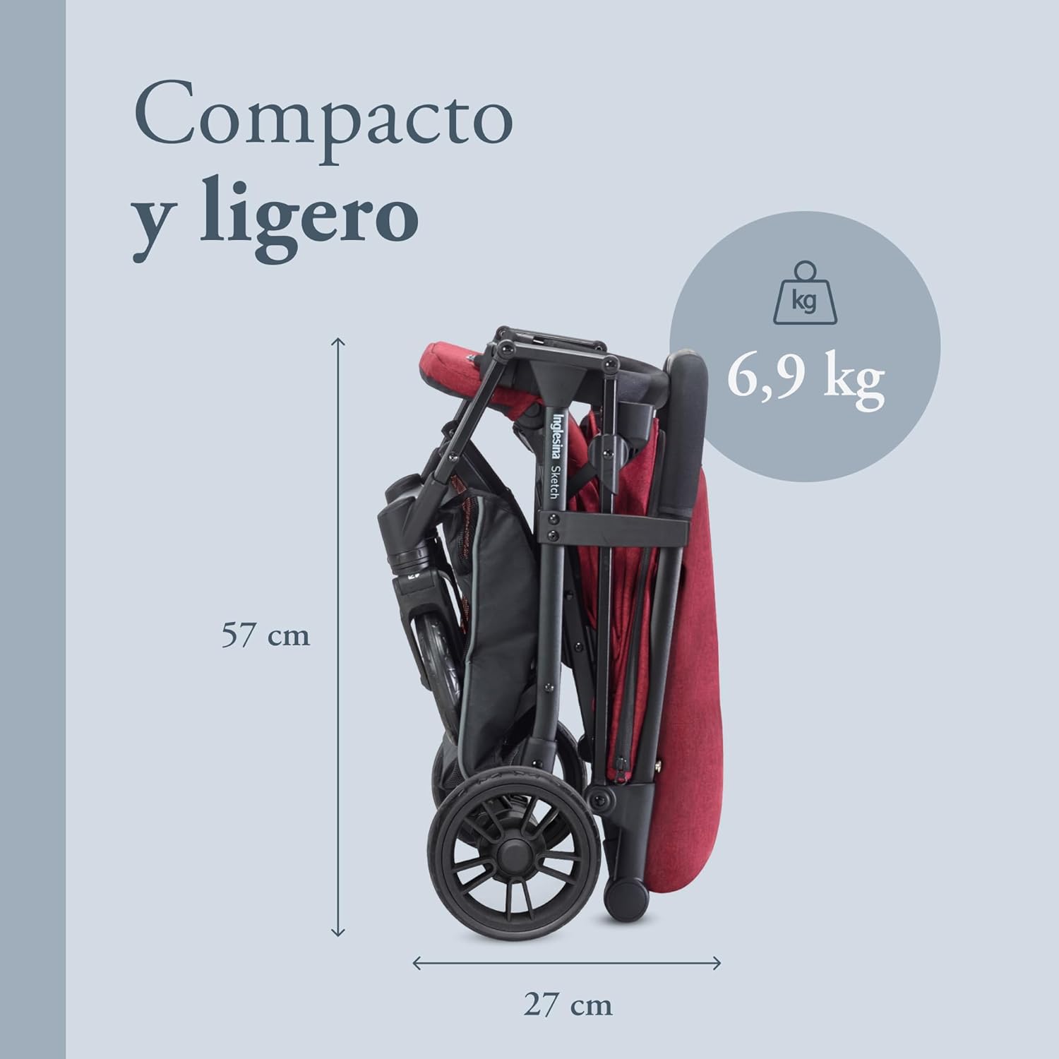 Inglesina Sketch - Silla de paseo ligera y compacta, color rojo - característica 4