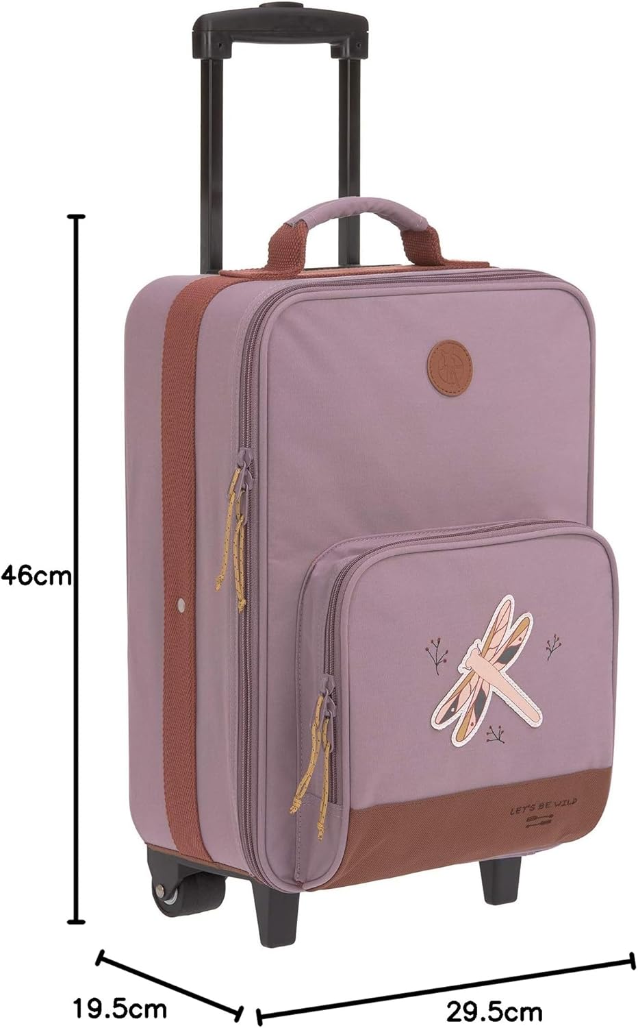Imagen de producto LÄSSIG Adventure Carro para niños con correas de embalaje y ruedas, 46 cm, 18 L, Dragonfly púrpura