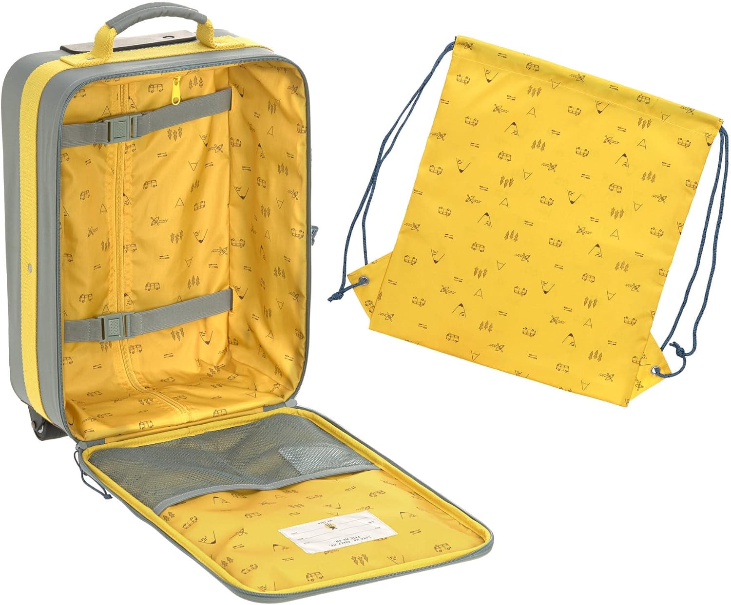 LÄSSIG Adventure Maleta de viaje para niños con correas y ruedas a partir de 3 años, 46 cm, 18 L, Bus verde - característica