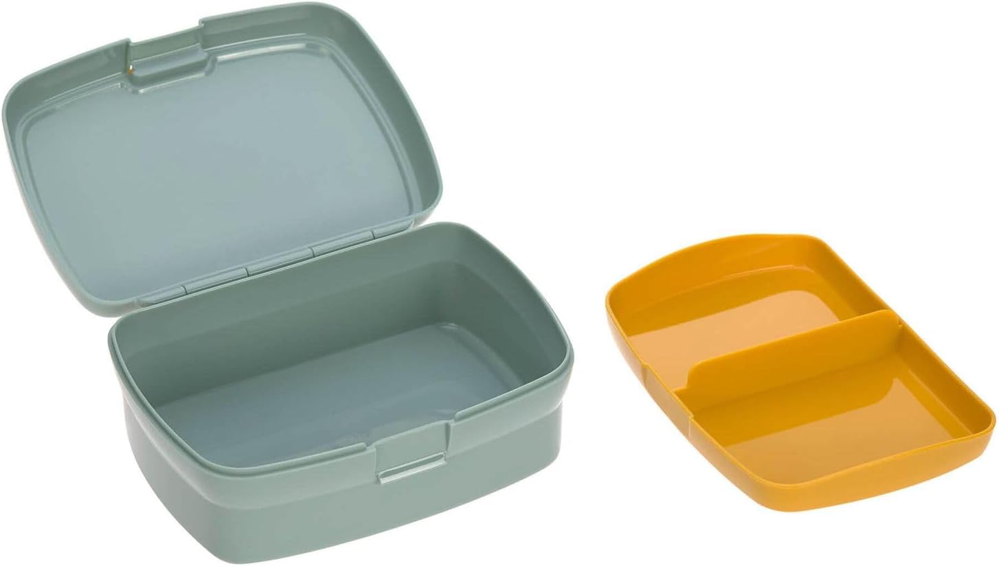 Lässig Fiambrera para niños con separador extraíble, sin BPA/Adventure Bus, mint - característica 4
