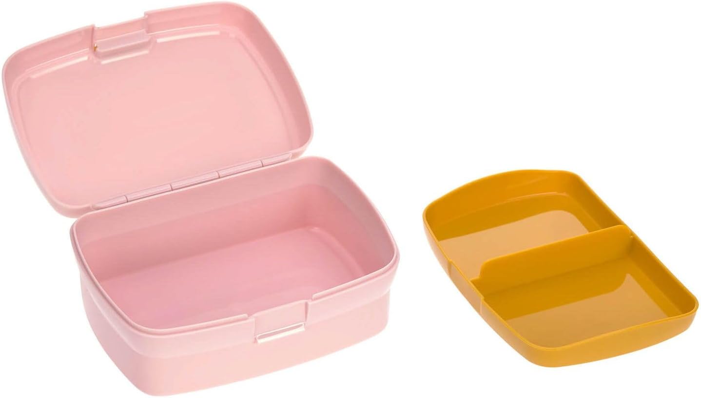 Lässig Fiambrera para niños con separador extraíble, sin BPA/Adventure Tipi, rosa - vista 3