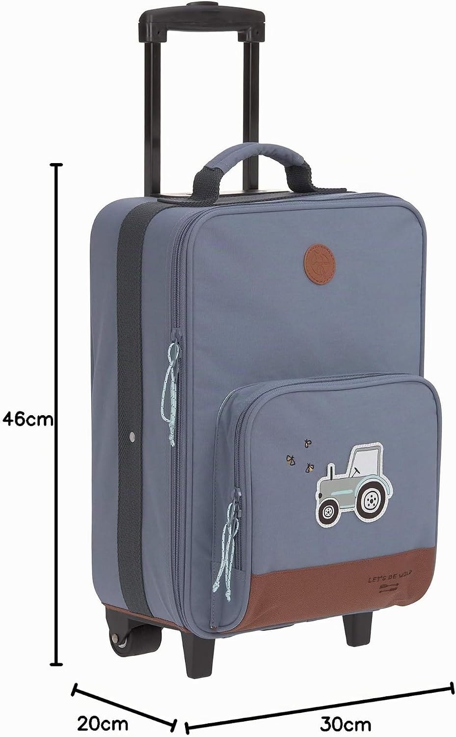Lässig Maleta de Viaje para niños con asta telescópica y Ruedas para Equipaje de Mano/Trolley para niños Adventure Tractor -