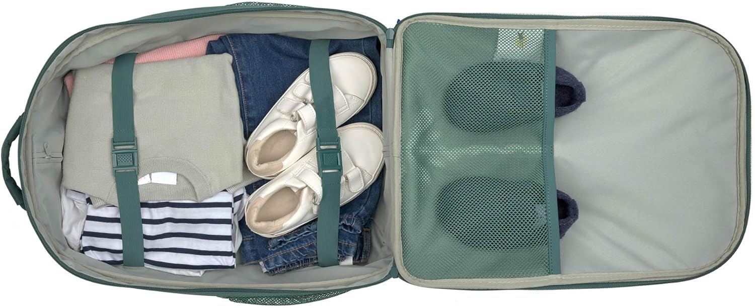 Lässig Maleta Infantil Trolley Maleta de Viaje con asa telescópica y Ruedas para niños Equipaje de Mano/Trolley Dark Green -