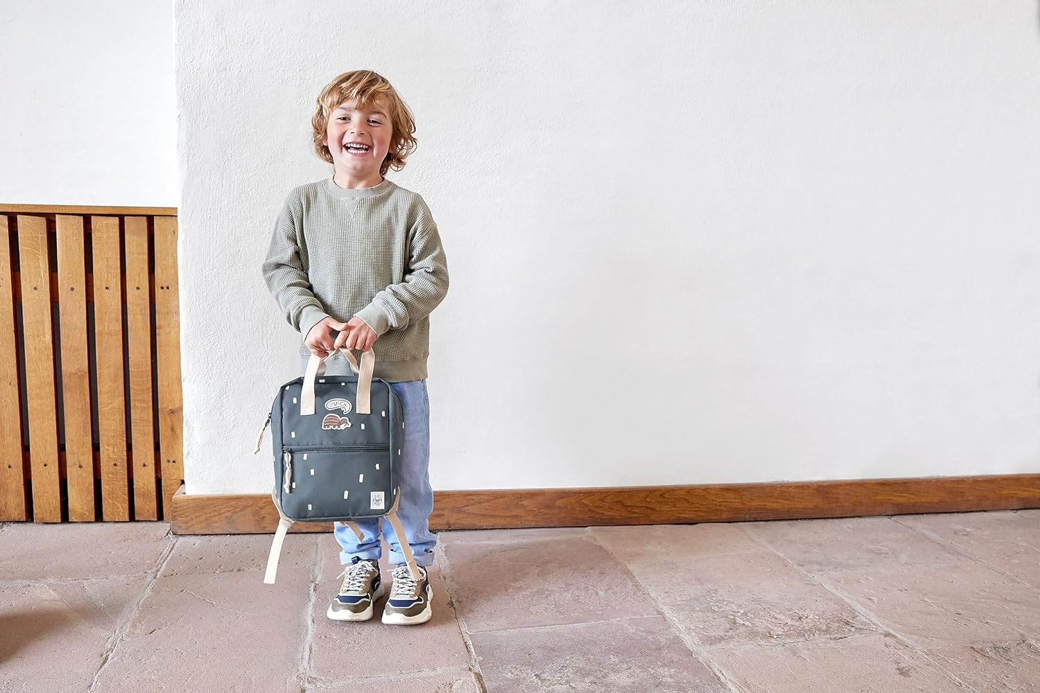 LÄSSIG Mochila Infantil con Correa para el Pecho Mochila para guardería 28 cm, 5,5 litros, 3 años/Mini Square Backpack - vist