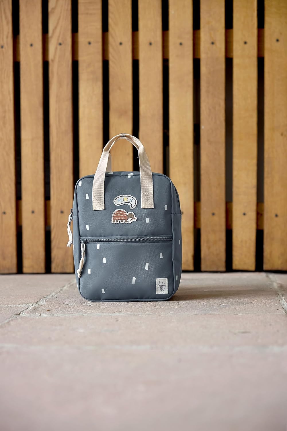 LÄSSIG Mochila Infantil con Correa para el Pecho Mochila para guardería 28 cm, 5,5 litros, 3 años/Mini Square Backpack - cara