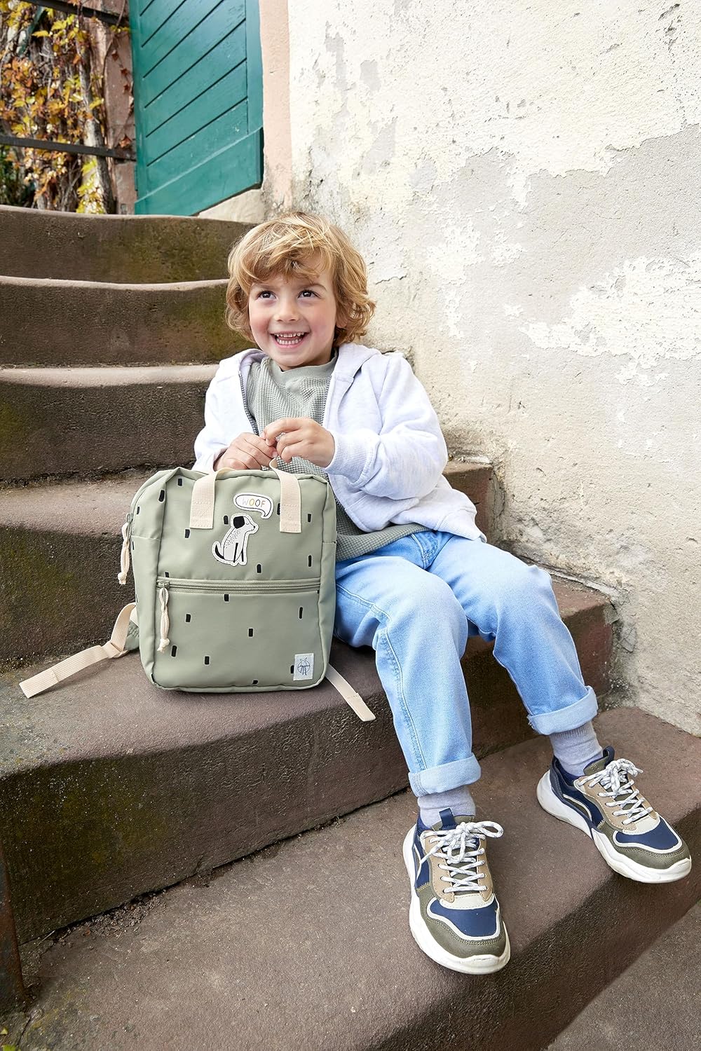 LÄSSIG Mochila Infantil con Correa para el Pecho Mochila para guardería 28 cm, 5,5 litros, 3 años/Mini Square Backpack - cara