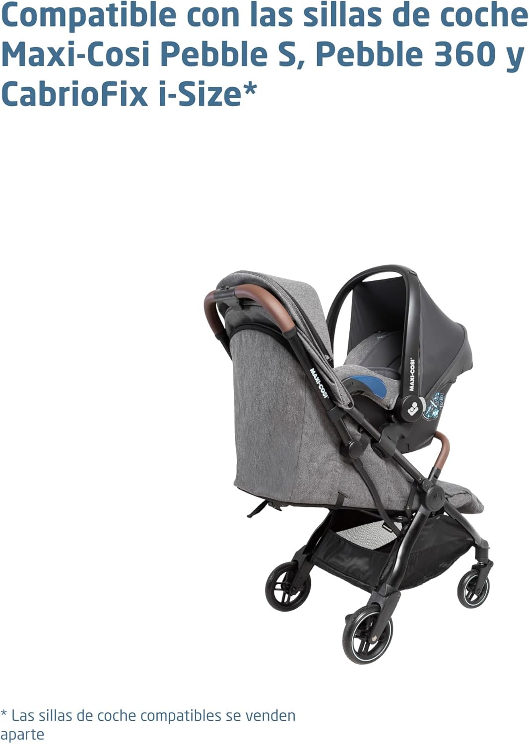Maxi-Cosi Eva3 Cochecito, 0-4 años, 0-22 kg, silla paseo bebé, cochecito ligero y compacto, posición totalmente reclinada, pl
