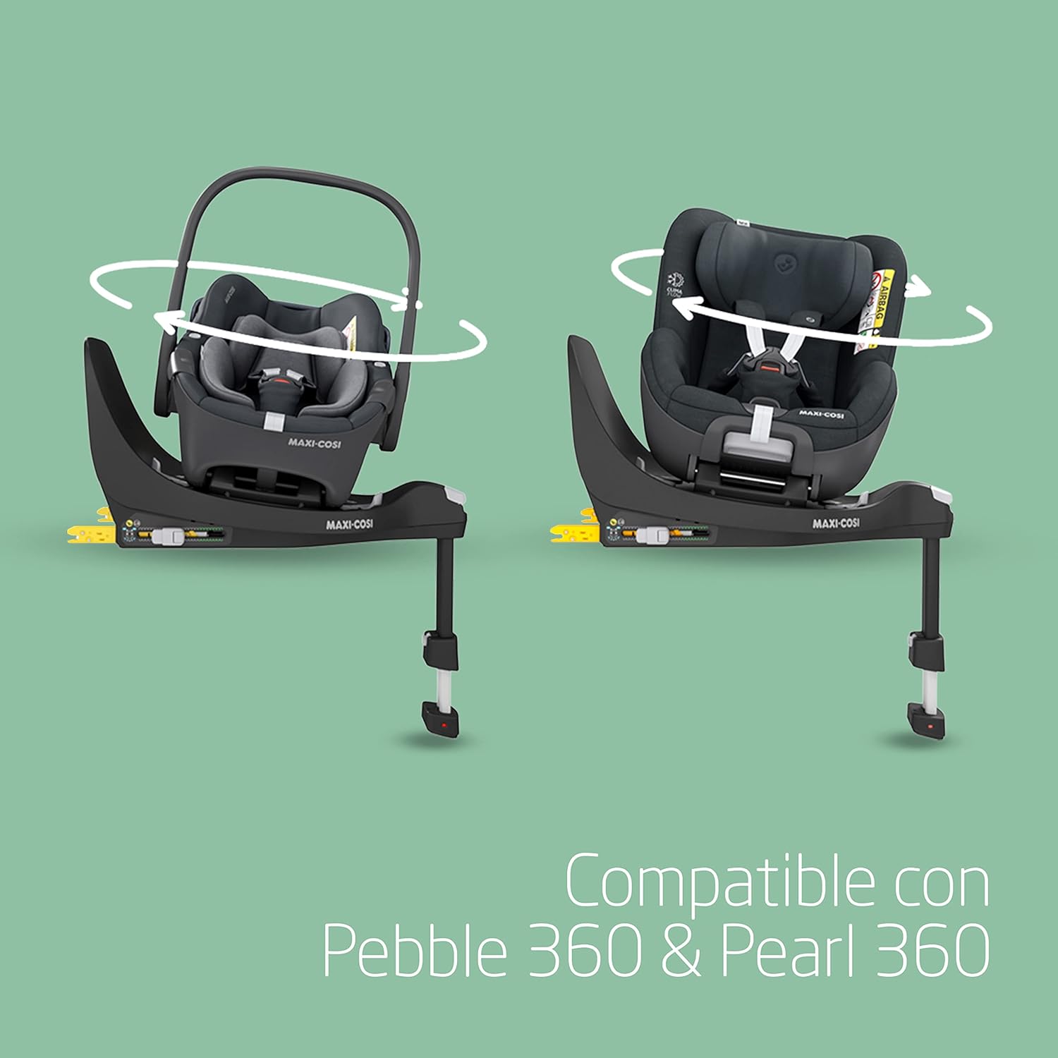 Maxi-Cosi FamilyFix 360 i-Size, Base ISOFIX Giratoria 360, Sistema de Silla Coche Giratorio, de 0 a 4 años (40-105 cm), giro