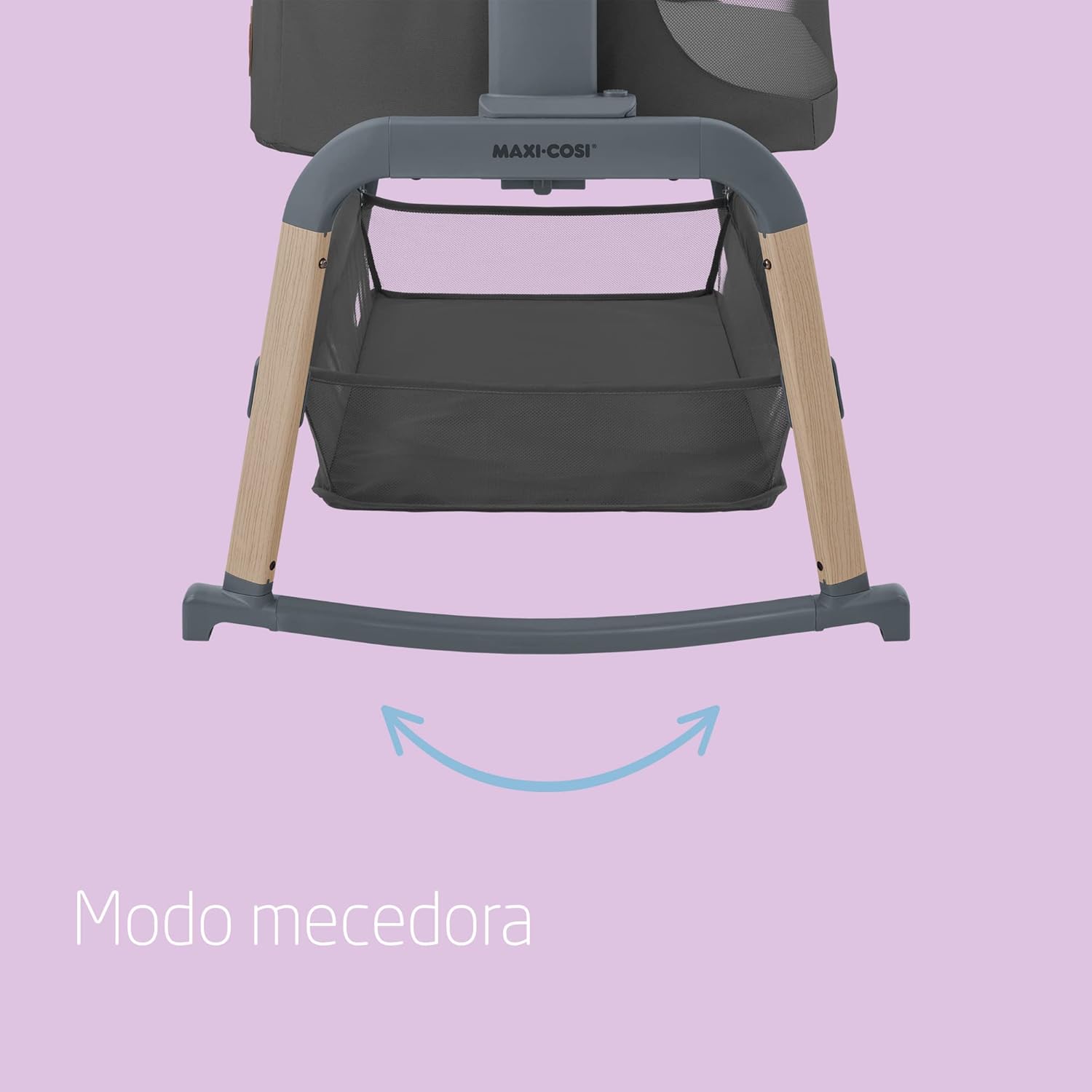 Maxi-Cosi Iora Air Cuna Colecho Bebe, Malla Integral, 0 - 6 meses (9 kg), Modo Mecedora, 4 Posiciones de Inclinación y 5 de A
