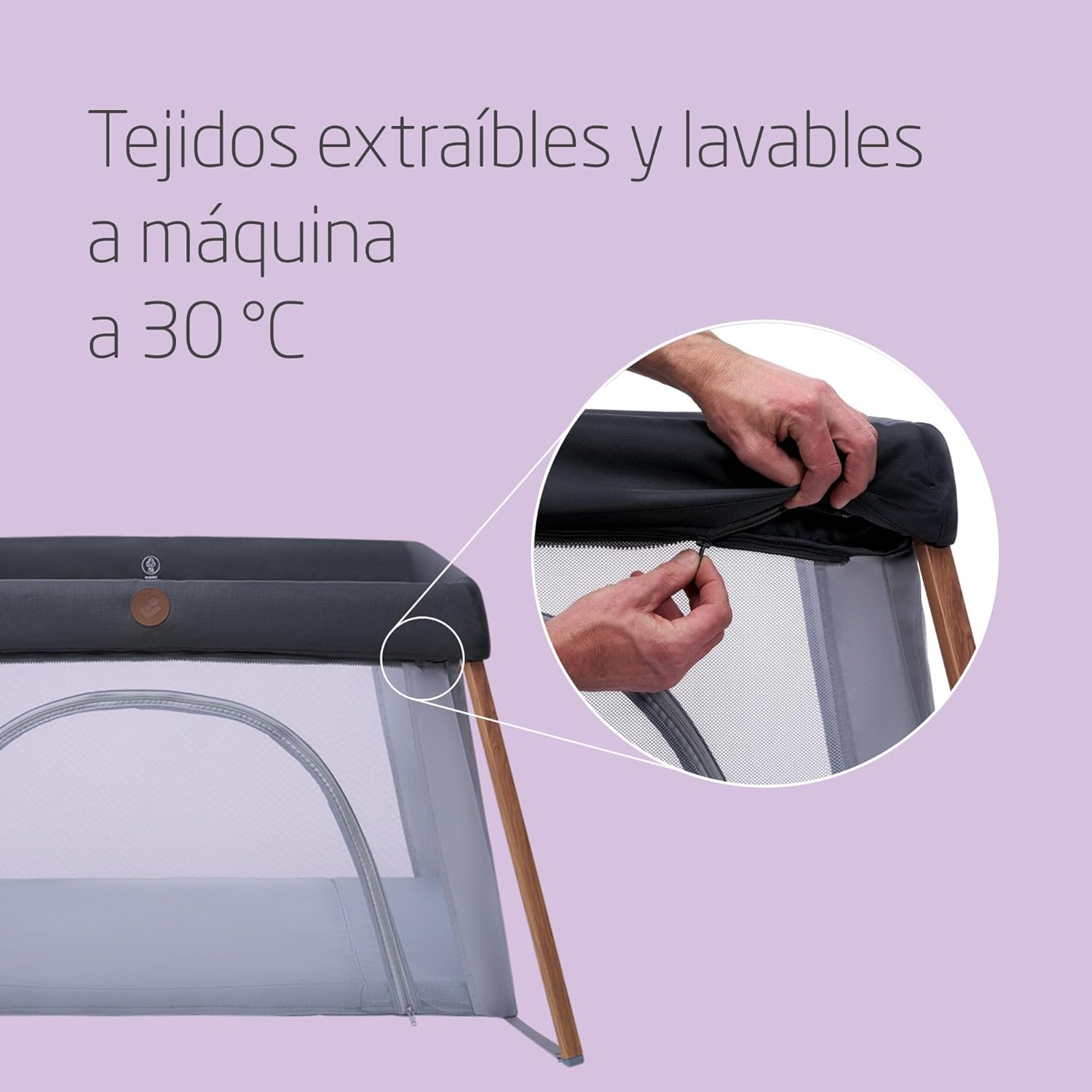 Maxi-Cosi Iris2, 2 en 1 Cuna de Viaje Bebé, de 0 a 3 Años, 0-15 kg, Cuna Bebé, 2 Niveles para Dormir, Ventana Lateral de Entr