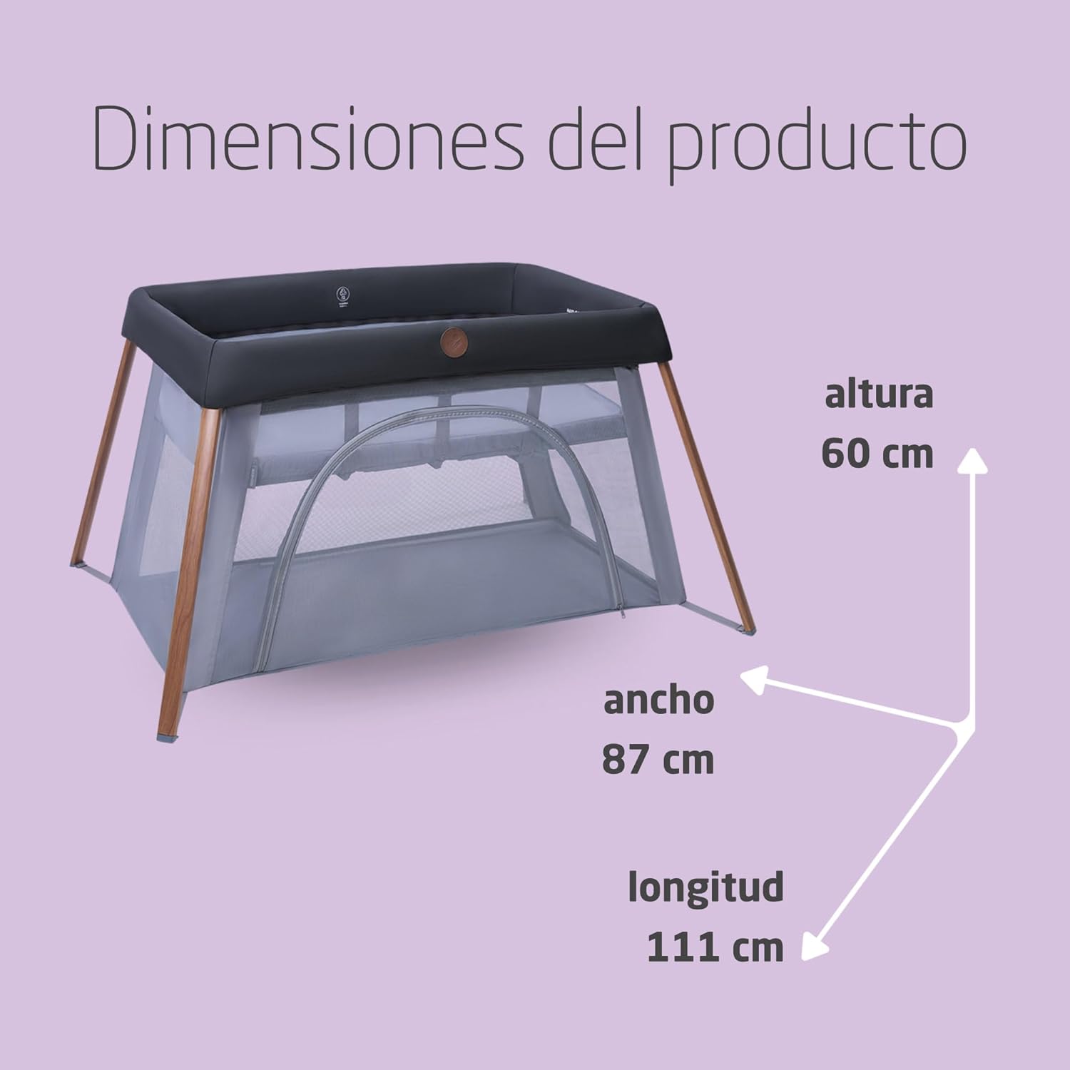 Maxi-Cosi Iris2, 2 en 1 Cuna de Viaje Bebé, de 0 a 3 Años, 0-15 kg, Cuna Bebé, 2 Niveles para Dormir, Ventana Lateral de Entr